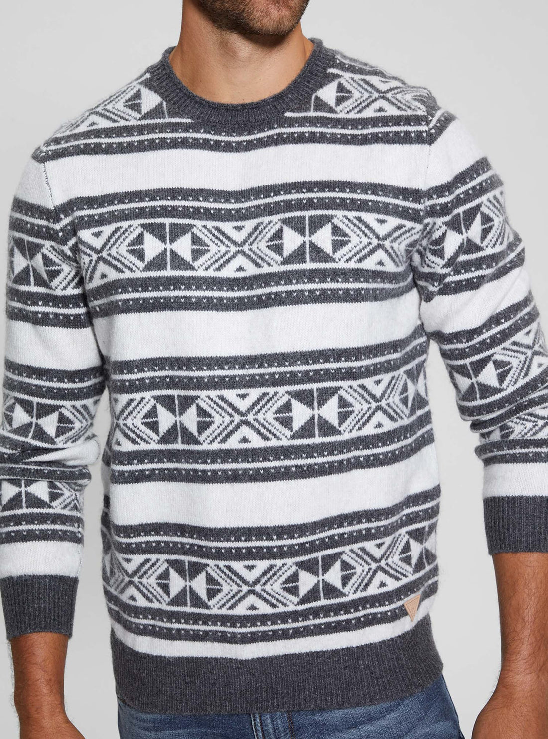 Ezekiel Crew Neck Jacquard Sweater for Men | Soft Knit Pullover | Vintage Style Winter Sweater | Perfect for Casual Wear & Holiday Outfits