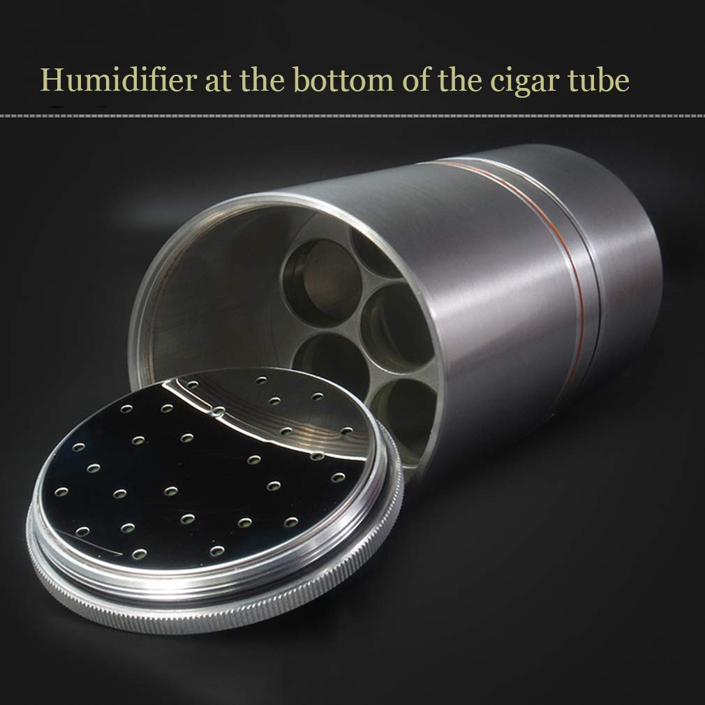 Premium Travel Cigar Case with Built-in Hygrometer & Humidifier – Portable Cigar Tube for 7 Cigars | Leakproof & Durable | Perfect Gift for Men, Dad, Husband | Ideal for Travel, Camping, Golf & Outdoor Activities