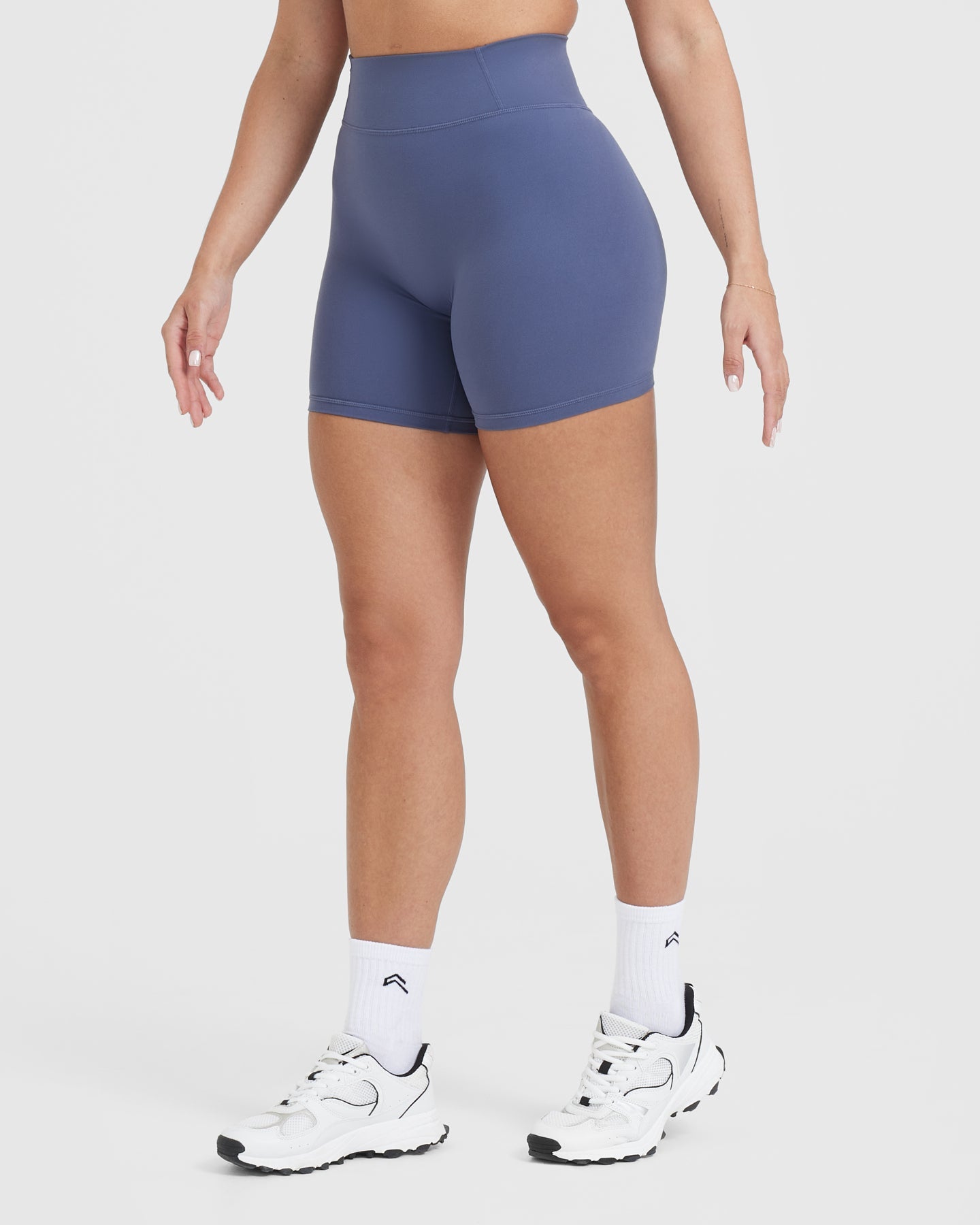 Timeless High Waisted Shorts for Women - 6-Inch Inseam | Slate Blue Denim Shorts | Perfect for Summer, Beach & Casual Outings