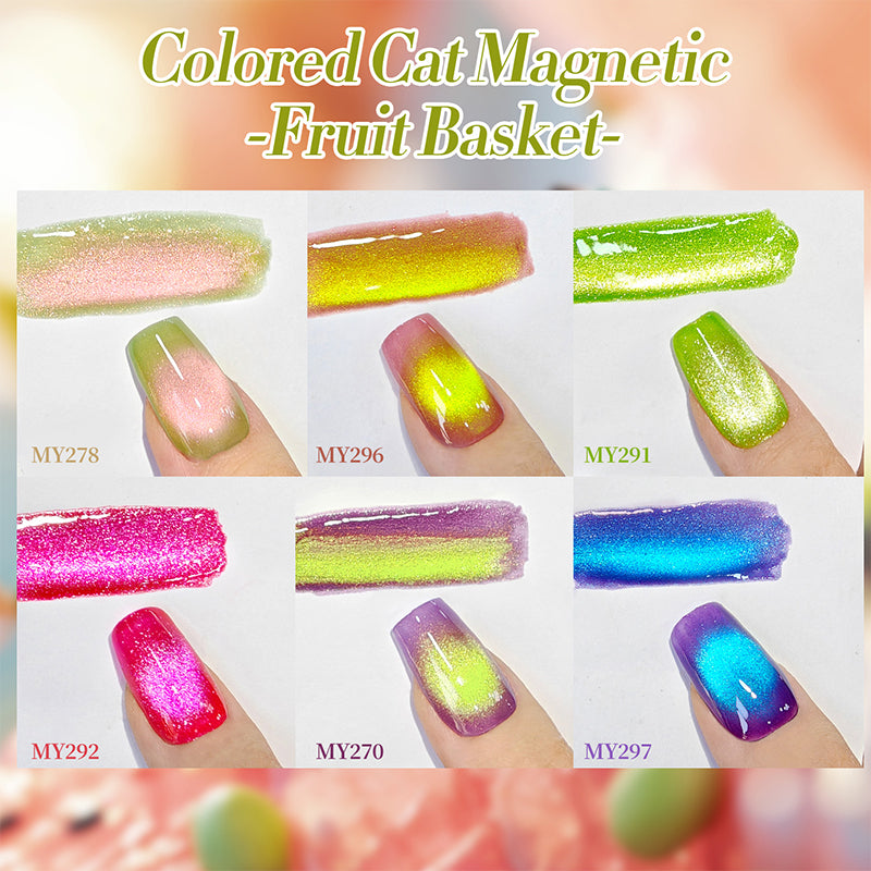 Vibrant Colored Cat Magnetic Gel Polish - Fruit Series 10ml Nail Art Kit for Salon & Home Manicure - Perfect for DIY Nails, Gift Giving & Professional Use