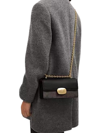 Coach Eliza Flap Crossbody Bag in Signature Canvas - Stylish & Compact Purse for Women, Perfect for Everyday Use, Work, and Travel