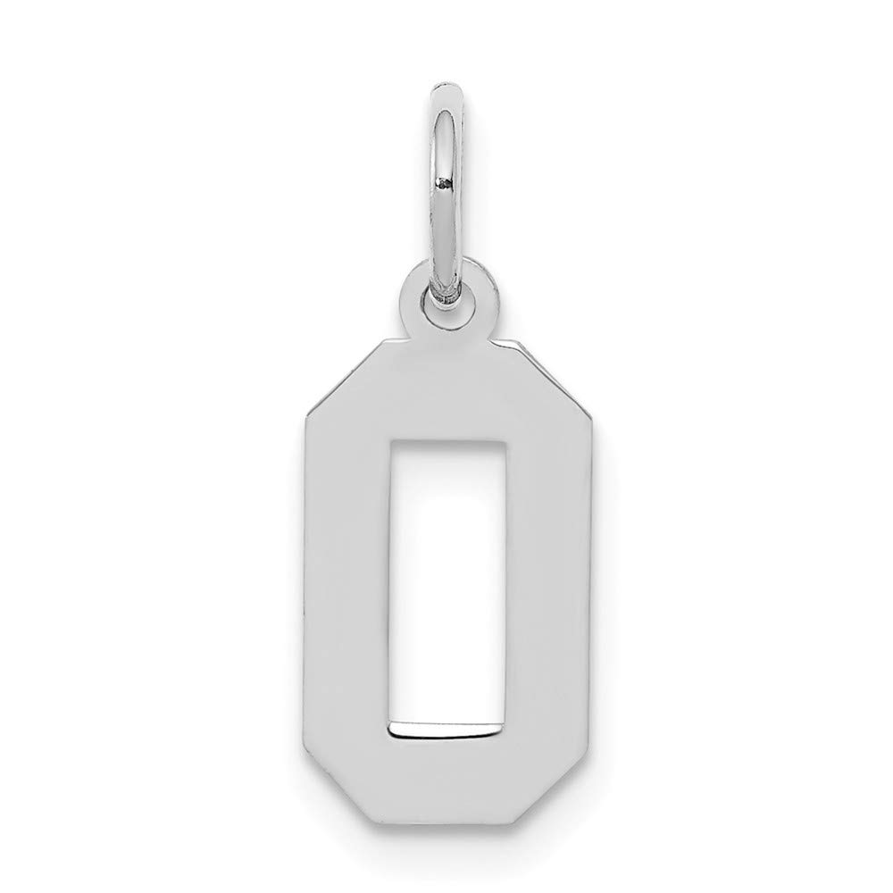 Sterling Silver Small Polished Number 0 Charm Pendant - Perfect for Jewelry Making, DIY Necklaces, Bracelets & Personalized Gifts