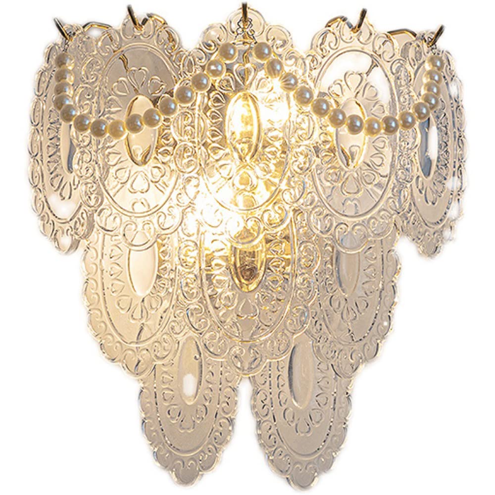 TAYOTTE Minimalist Gold Wall Sconce - Water Pattern Glass Wall Light with Triple Hanging Glass Pearls, 1-Light Bedroom Vanity Bar Lamp for Modern Home Decor | Perfect for Bedrooms, Bathrooms, Hallways & Living Rooms
