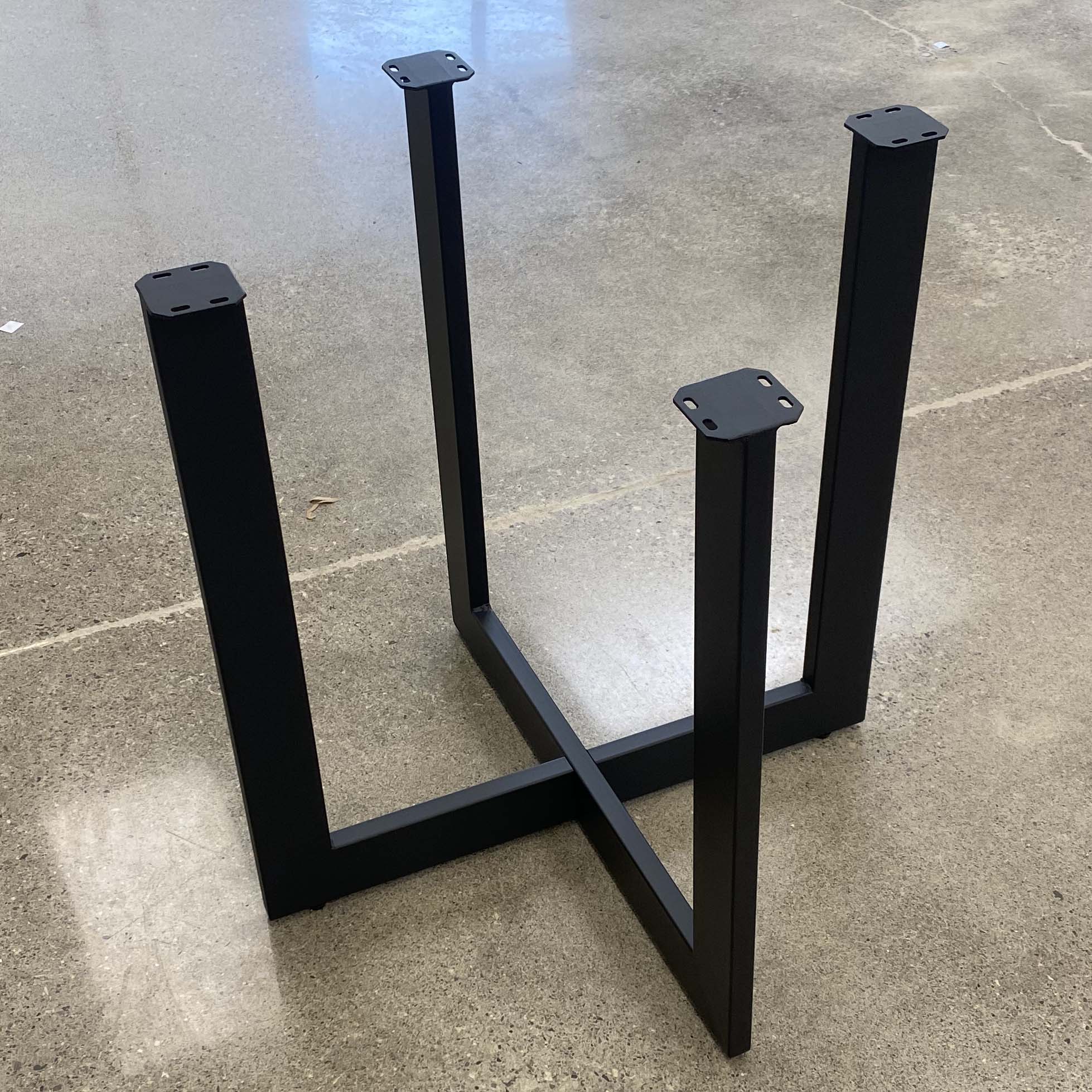 SS1411 Round Cross Dining Table Base - Heavy Duty Metal Pedestal for Round Tables, 1 Set - Perfect for Restaurants, Cafes, and Home Dining Rooms