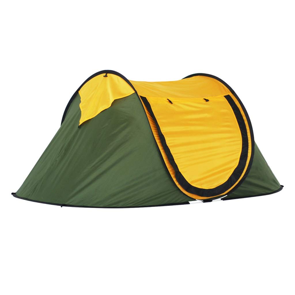 Dzwyc 2-Person Automatic Pop-Up Camping Tent with 2 Mesh Windows - Instant Setup for Outdoor Hiking, Backpacking & Travel - Lightweight & Portable Throw Tent (Green) - Perfect for Camping Trips, Beach Outings & Music Festivals