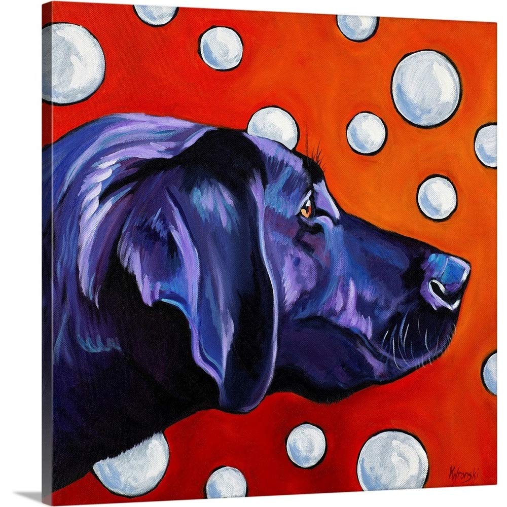 Kathryn Wronski's Lab and Bubbles Canvas Wall Art Print - 36