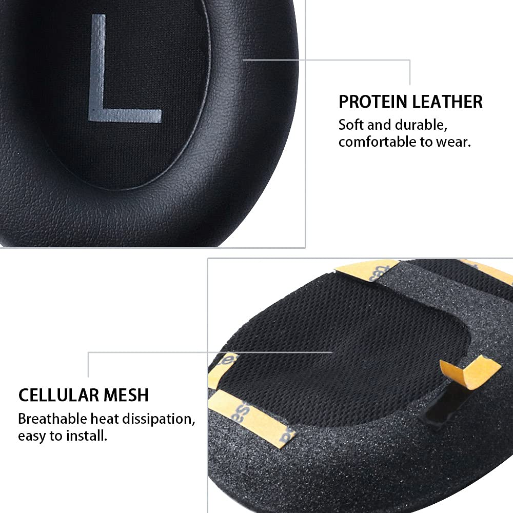 Premium Protein Leather Ear Pads Replacement for Bose Headphones 700/NCH700/NC700 - Noise-Isolating Memory Foam Cushions (Black) - Perfect for Gaming, Music & Office Work