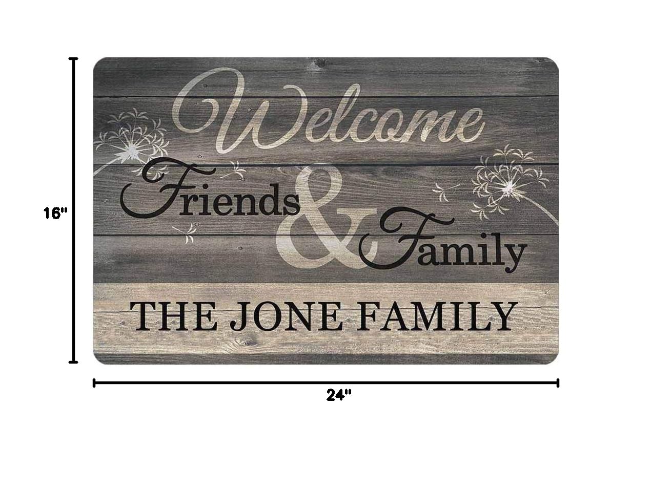 MyPupSocks Personalized Welcome Doormat - Custom Name Non-Slip Indoor/Outdoor Rug 24x16 Inch - Perfect for Front Entrance, Bathroom & Living Room Decor