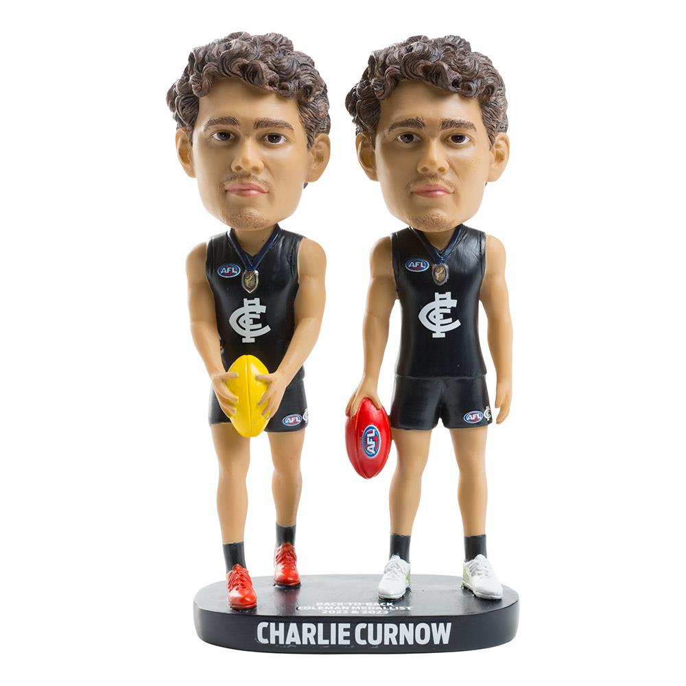 AFL Carlton Blues Charlie Curnow (Double Coleman) Bobblehead - Official AFL Collectible for Fans, Home & Office Decor, Sports Memorabilia Gift