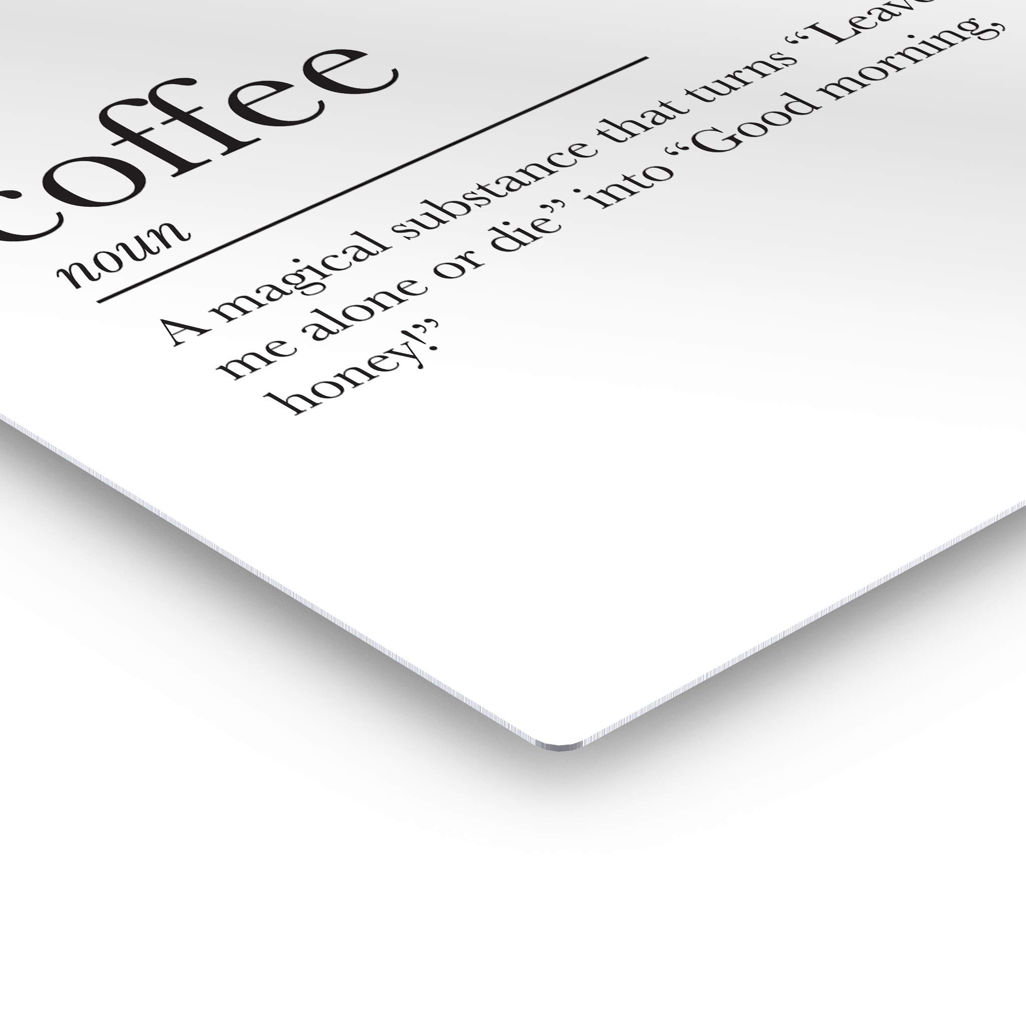 Smile Art Design Coffee Definition Metal Wall Art Print - 36x24 Inch Inspirational Dictionary Noun Sign for Kitchen, Farmhouse, Office & Coffee Shop Decor - Perfect Gift for Coffee Lovers & Home Decoration