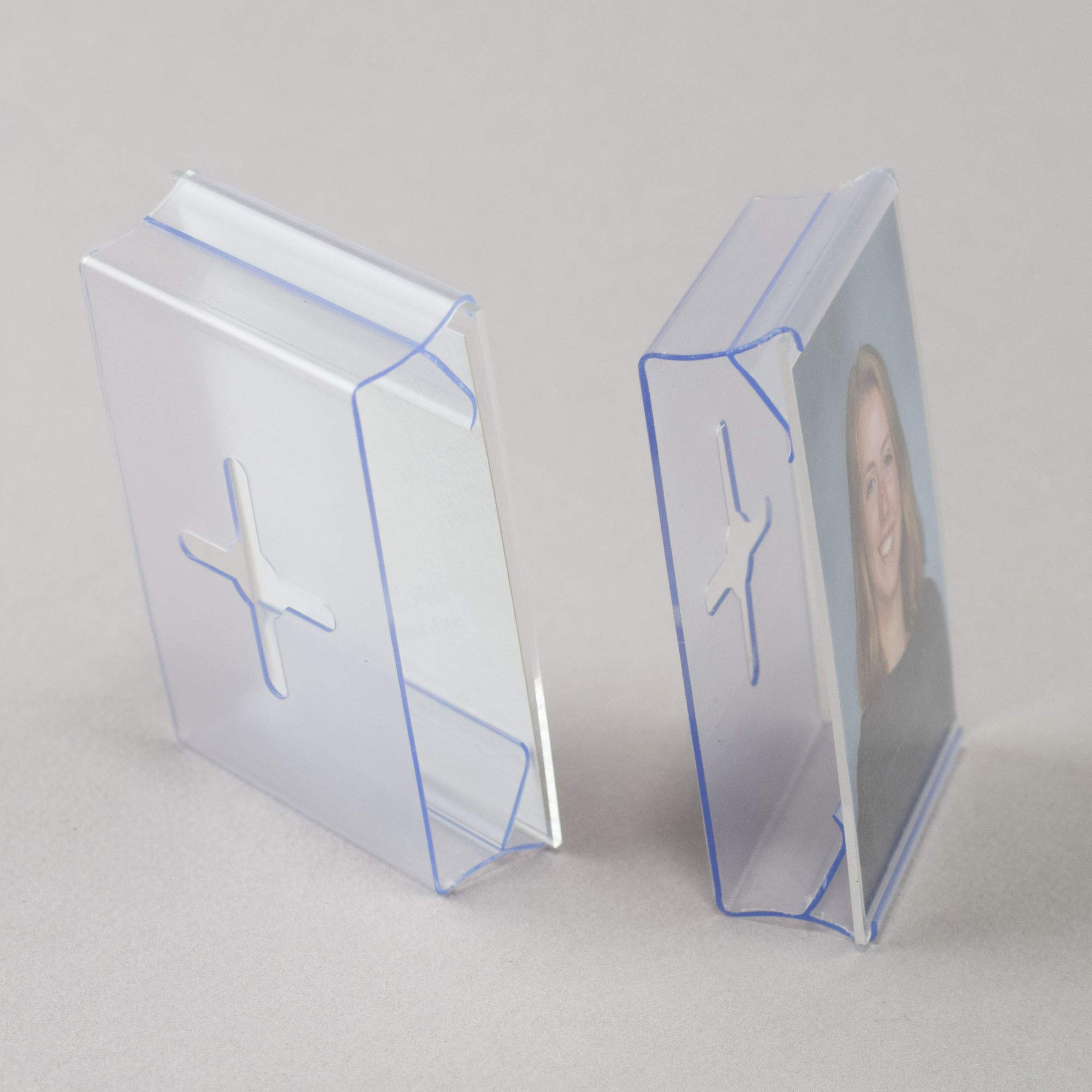 CollectorMount Clear Photo Frame 5-Pack - 2.5” x 3.5” Wall Mount or Shelf Display for Vertical & Horizontal Photos - Perfect for Collectibles, Trading Cards & Small Art Displays