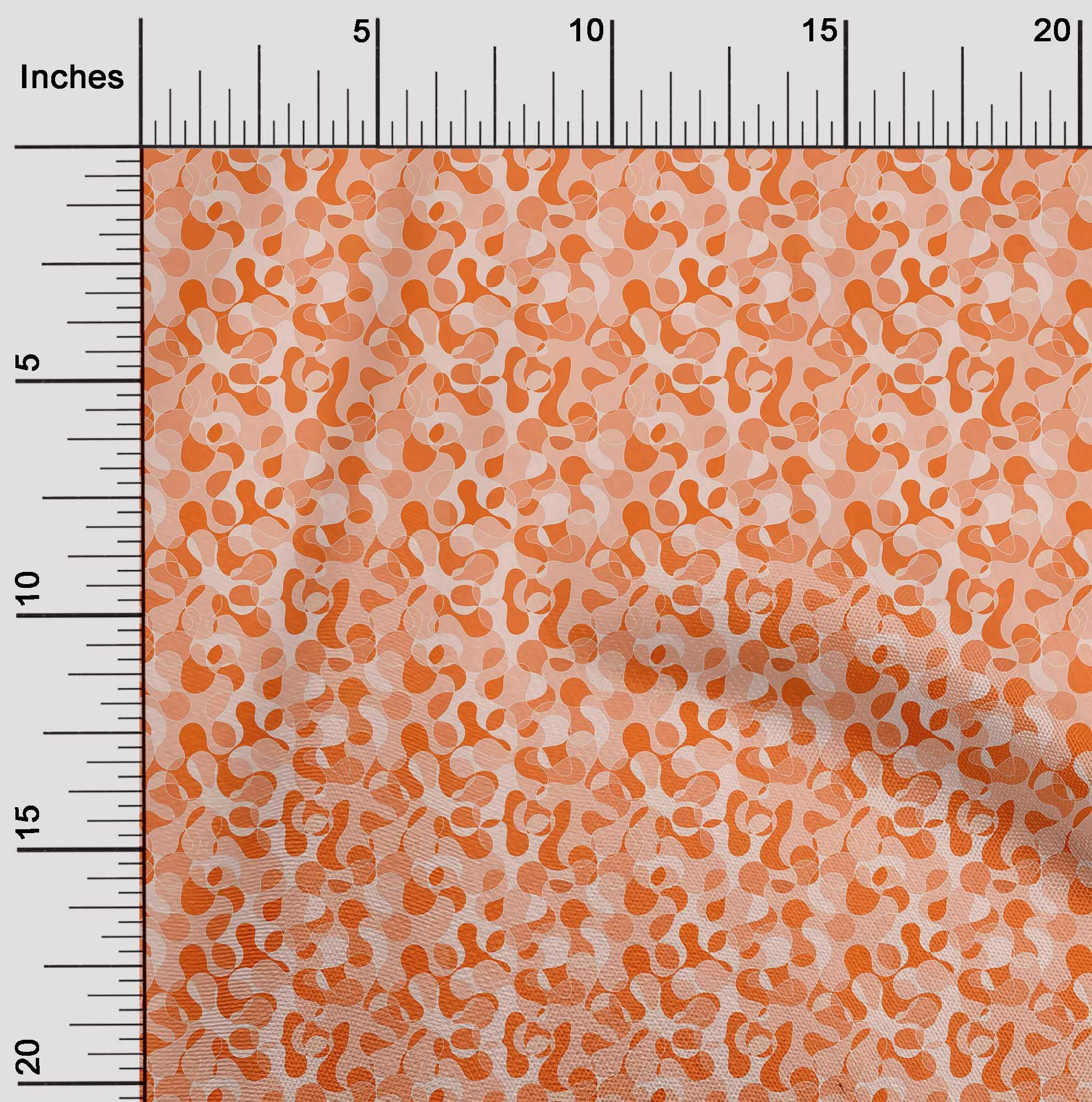 oneOone Polyester Lycra Orange Abstract Print Fabric by The Yard - 56 Inch Wide Dress Material for DIY Fashion, Home Decor & Craft Projects