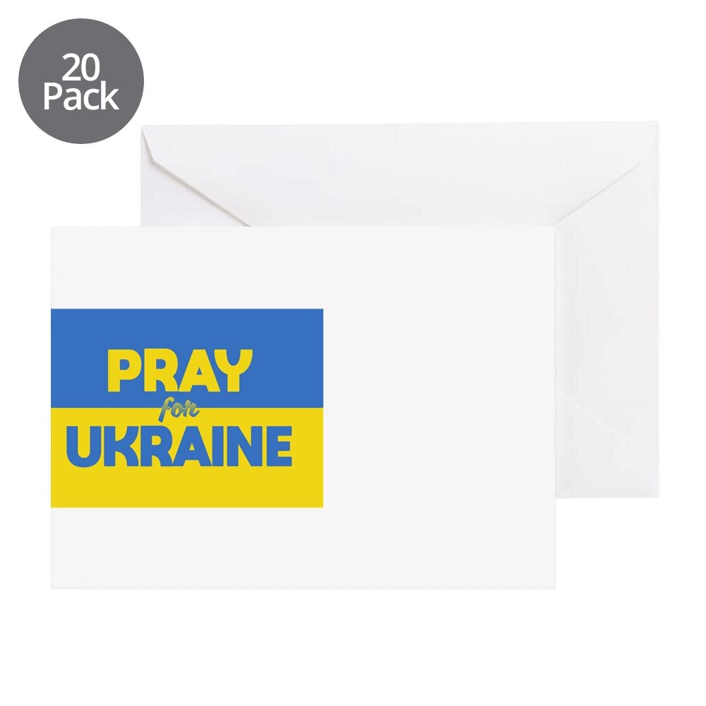 Pray For Ukraine Greeting Cards - 20-Pack Blank Note Cards with Glossy Finish for Birthday, Sympathy & Support | Bulk Greeting Cards for Fundraising, Charity Events & Social Causes