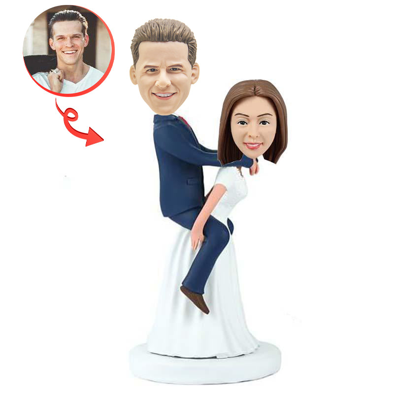 Custom Bride and Groom Bobblehead - Personalized Wedding Cake Topper - Perfect for Anniversaries, Bridal Showers & Wedding Decor