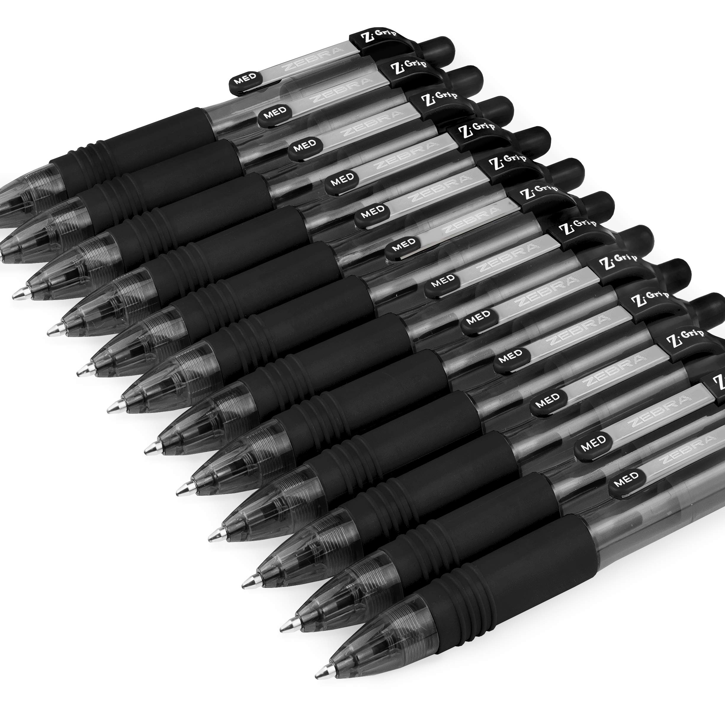 Zebra Z-Grip Smooth Mini Retractable Ballpoint Pens - 1.0mm Fine Point - Black Ink - 12 Pack for Office, School & Everyday Writing Needs