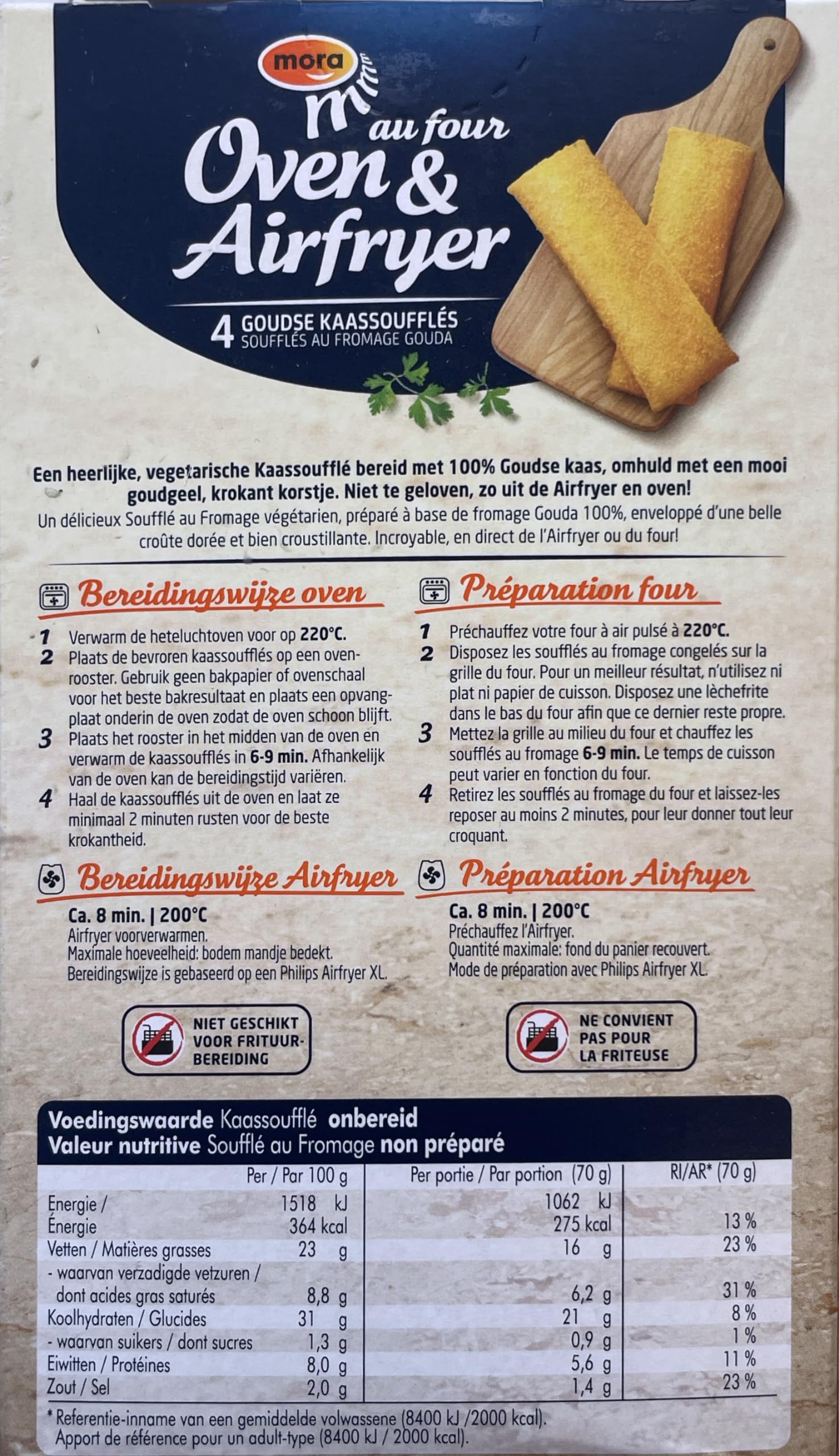 5-Pack Mora Kaassouffle Dutch Cheese Soufflés for Oven & Air Fryer | Crispy Cheese-Filled Pastry Snacks | Perfect for Parties, Game Nights & Quick Appetizers