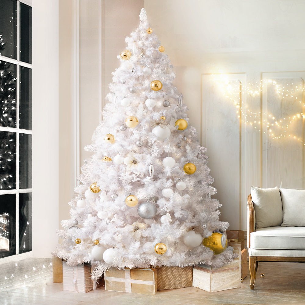 2.1M White Christmas Tree with 1000 Tips - Premium Xmas Tree Decorations for Home, Office & Holiday Parties