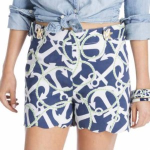 Charlotte Short Sleeve T-Shirt for Women - Navy Blue Anchor Print Casual Top | Perfect for Summer Outfits, Beach Vacations & Everyday Wear