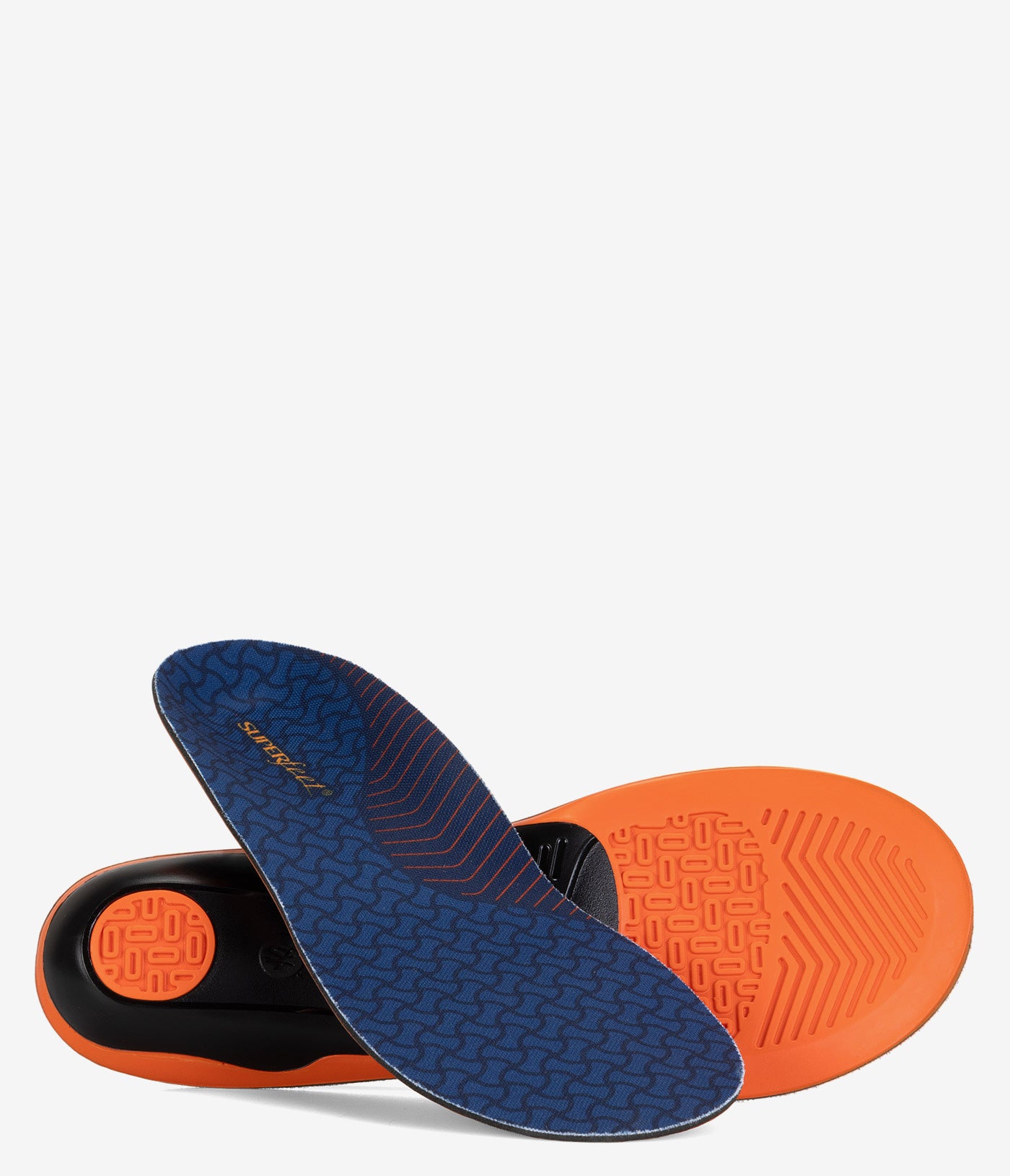 Superfeet Work Cushion Insoles for Men & Women - Orange & Blue Arch Support Insoles for Standing All Day - Comfortable Shoe Inserts for Work Boots, Nursing Shoes & Construction Jobs