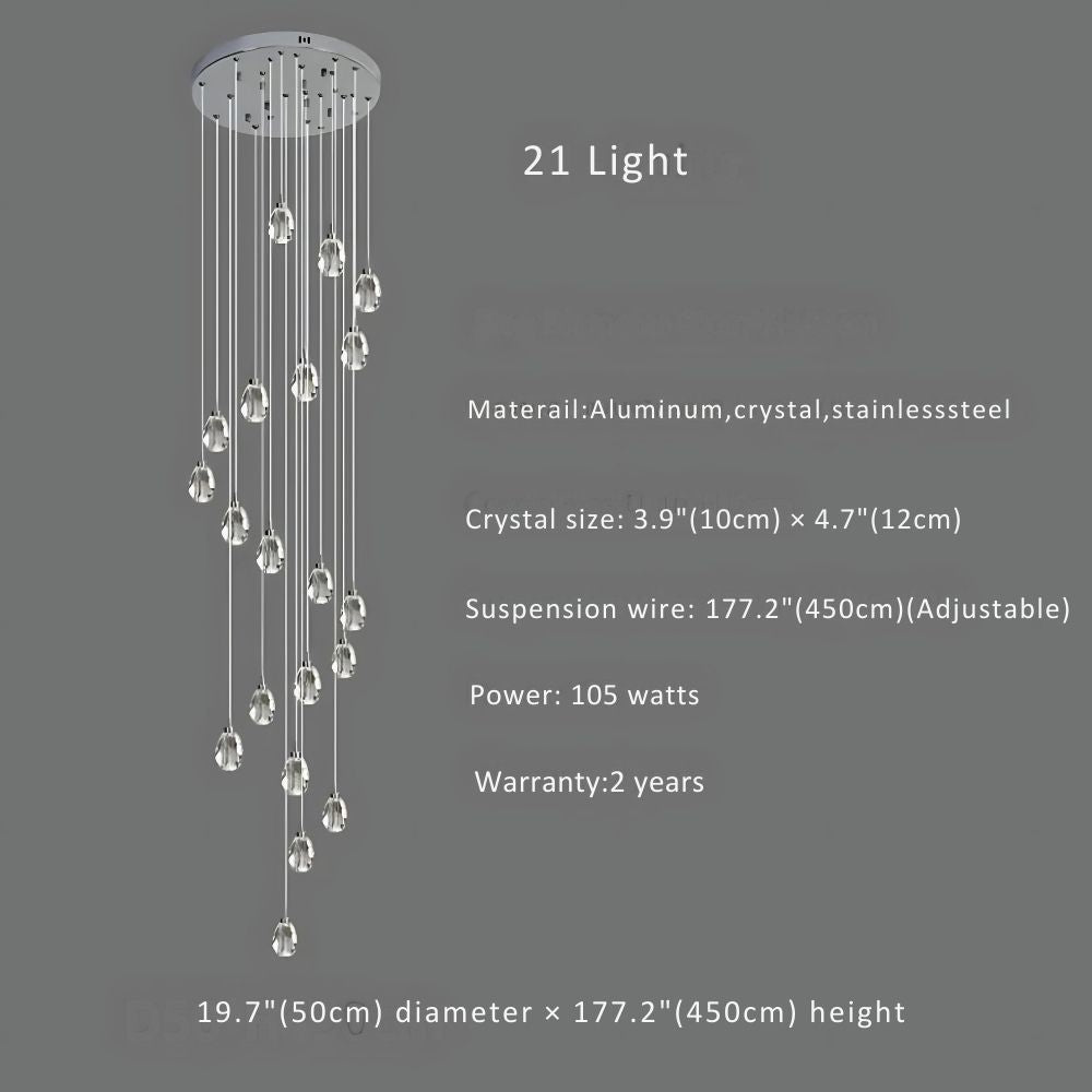 Sensa Crystal Stairwell Lighting - Elegant LED Step Lights for Modern Homes, Staircases, Hallways & Outdoor Pathways | Dimmable, Energy-Efficient & Waterproof Design