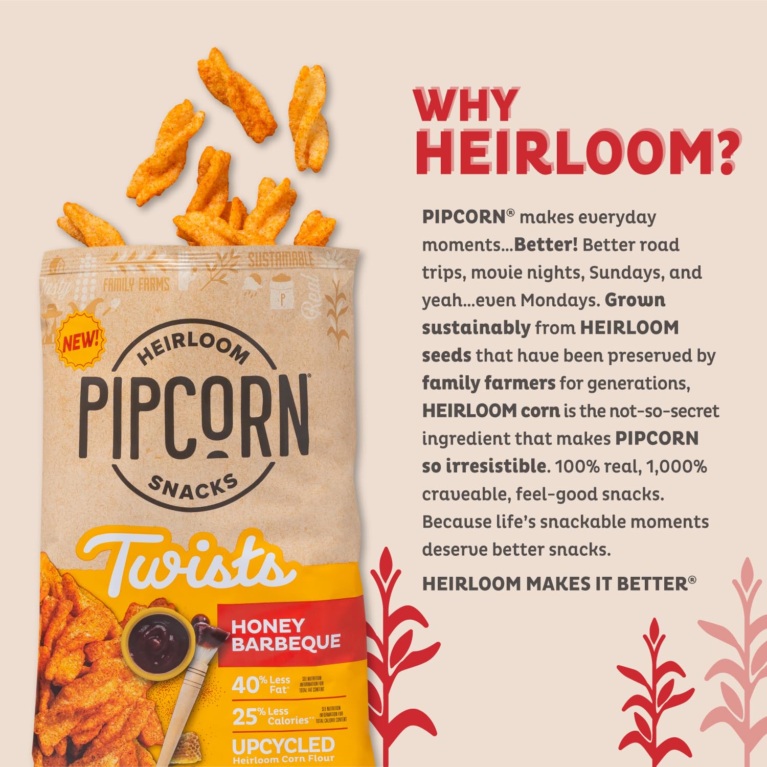 Pipcorn Heirloom Puffed Snacks Variety Pack - 24pk (1oz Bags) - Gluten Free Healthy Snacks with Cheddar Cheese Balls, Honey BBQ Twists & Cinnamon Sugar Twists - Perfect for School Lunches, Office Snacks & Movie Nights