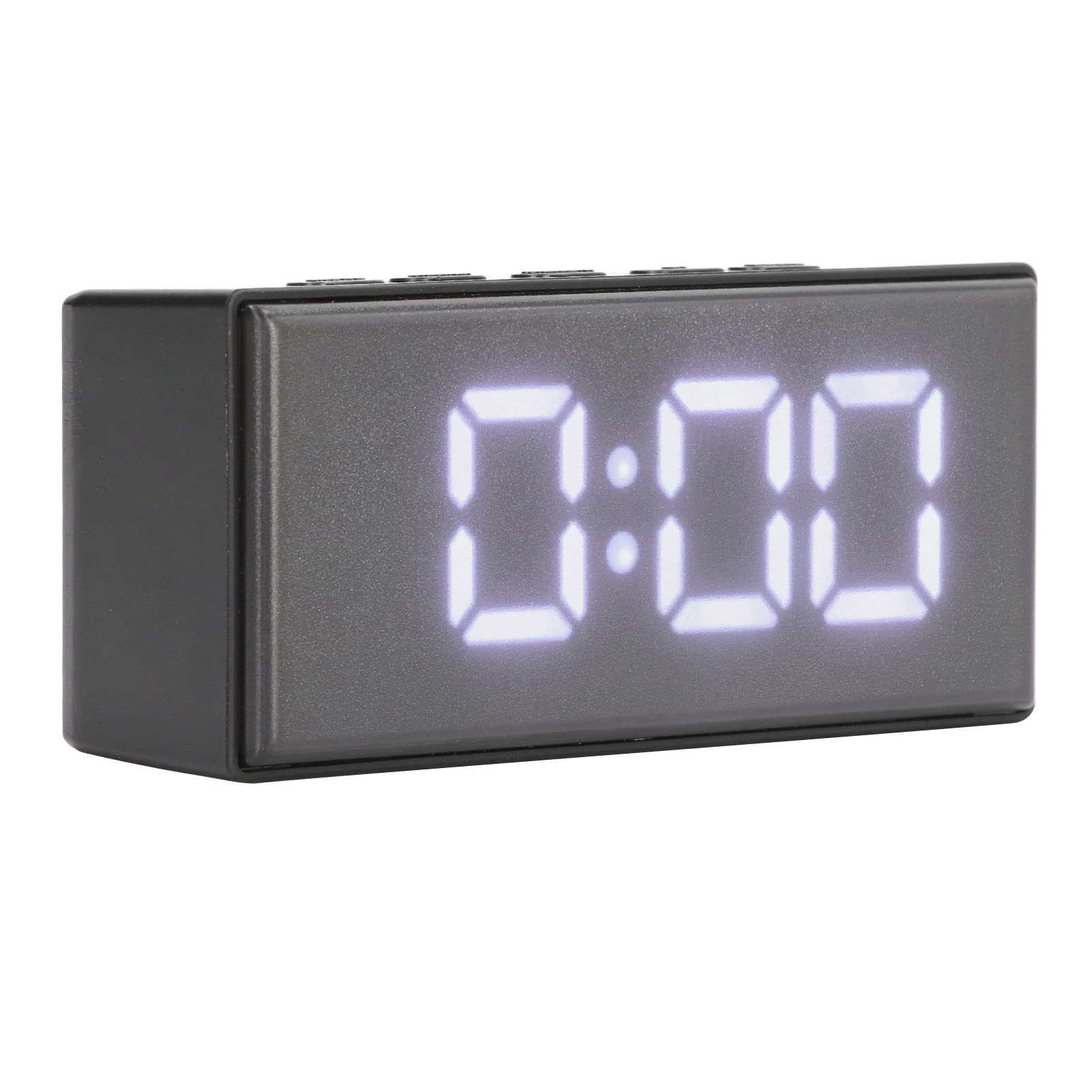 Zunate Digital Alarm Clock with LED Mirror Display, USB Charger Ports & Smart Temperature Sensor - Auto Dimming, Night Mode for Bedroom, Dorm, Home Office - Perfect for Nightstands, Desks & Travel (White)