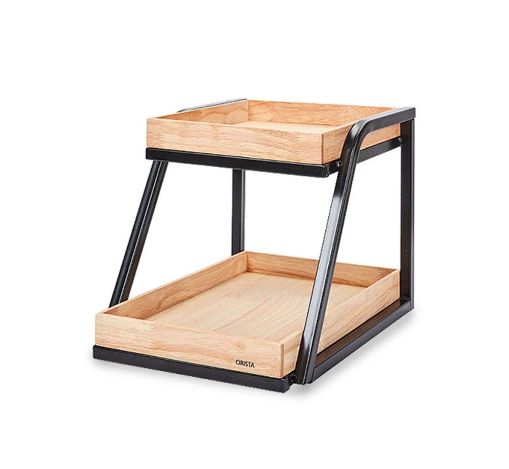 2-Tier Monaco Wood Bakery Display Stand - Snack & Pastry Organizer Shelf for Retail Stores, Bakeries, and Cafes - Perfect for Showcasing Bread, Desserts, and Baked Goods