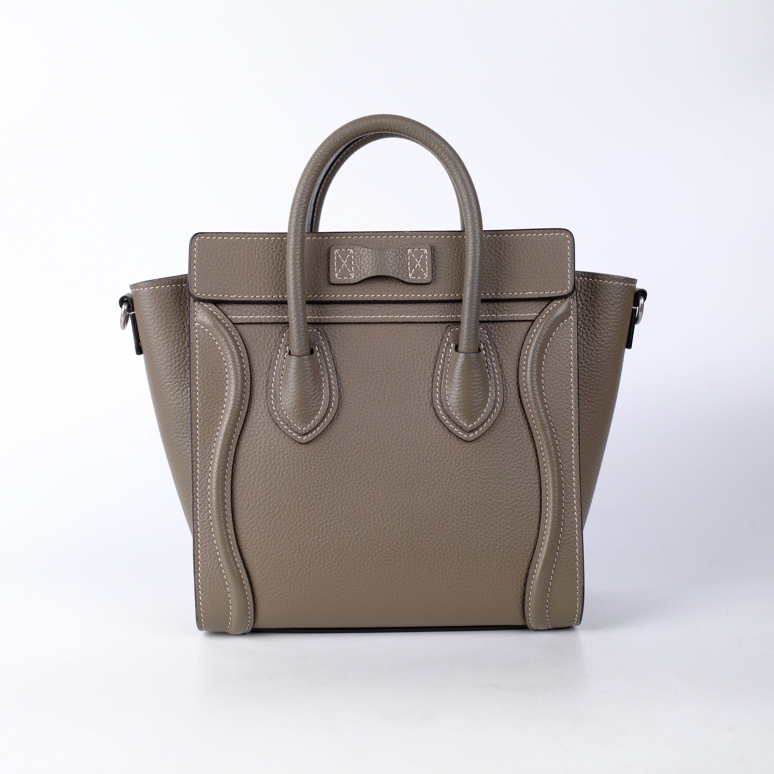 Celine Luggage Nano Bag in Taupe Calfskin Leather - Stylish & Durable Handbag for Women, Perfect for Work, Travel & Everyday Use