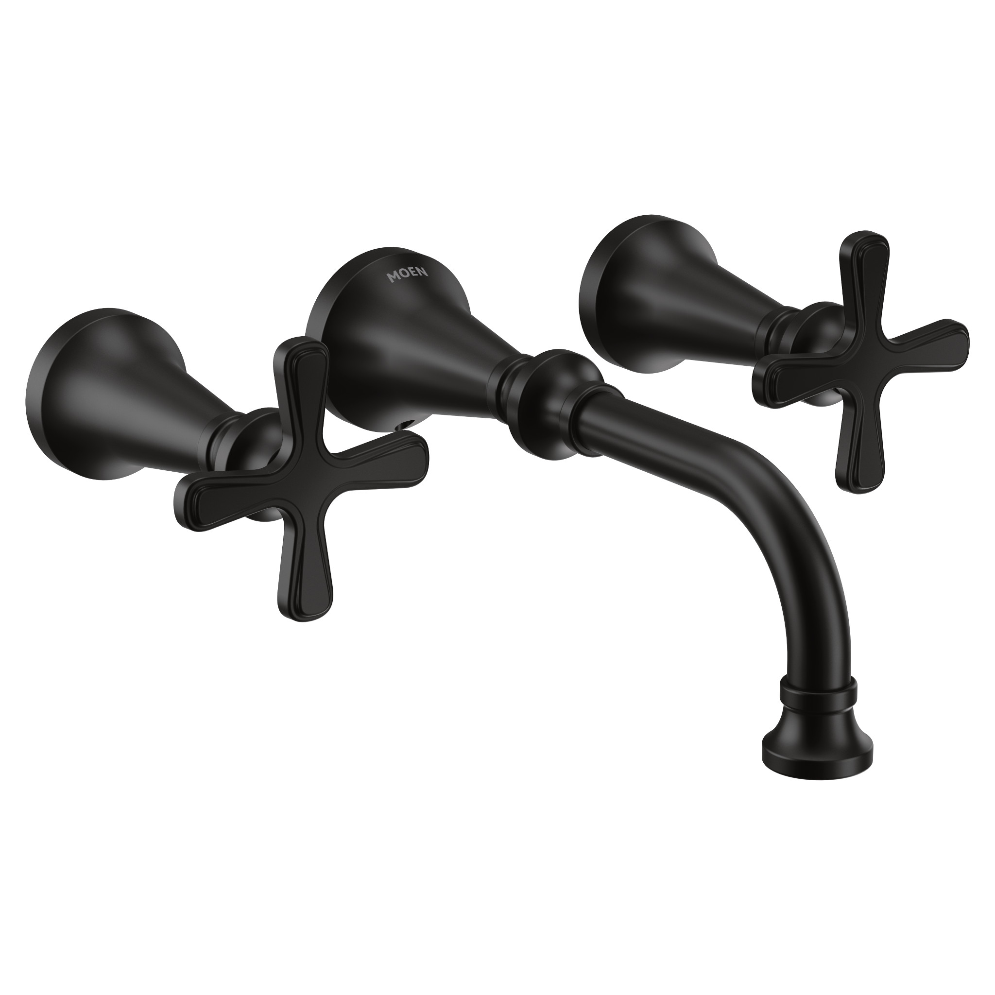 Colinet Chrome Two Handle Wall Mount Bathroom Faucet - Modern Waterfall Spout Design for Vanity Sinks, Powder Rooms & Guest Bathrooms