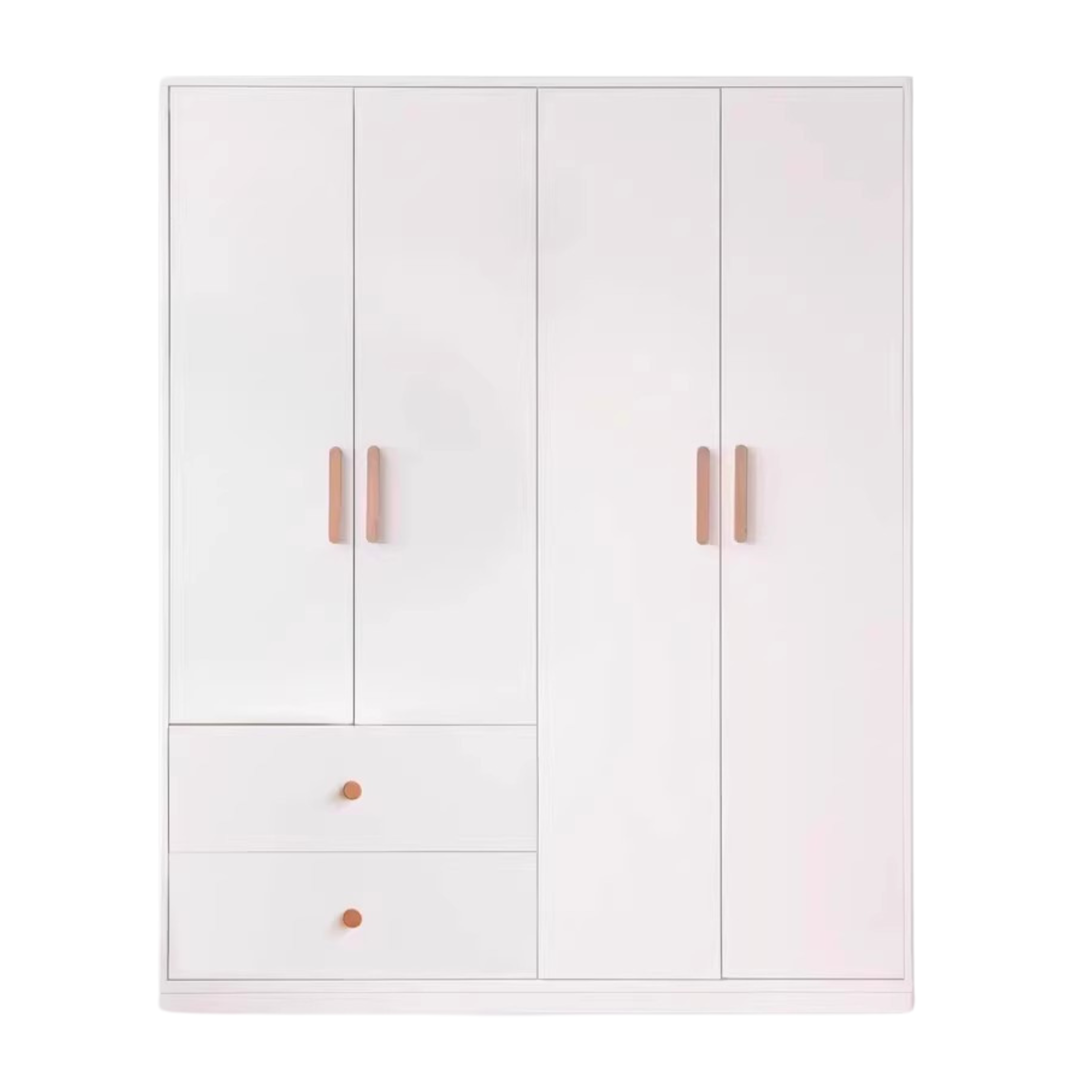 Pine Solid Wood Wardrobe - Cream Style Modern Closet for Bedroom, Living Room & Office Storage