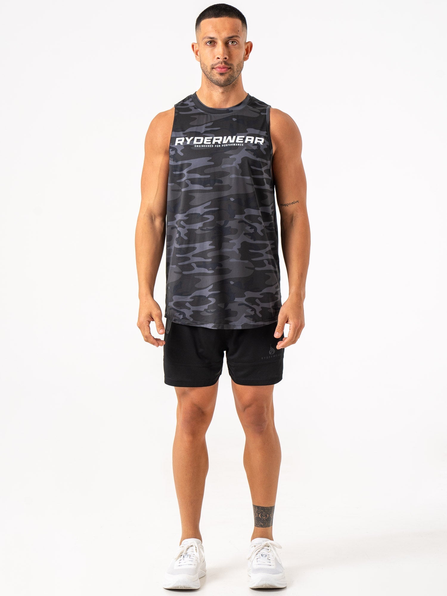 Energy Tank Black Camo - High Performance Workout Shirt for Men & Women | Gym, Running, Yoga & Outdoor Activities