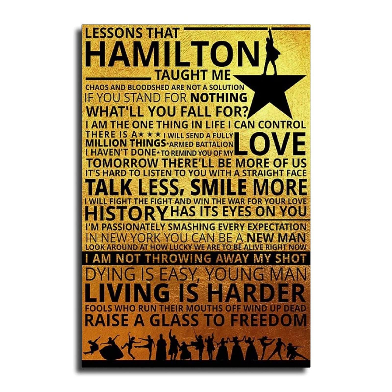 Hamilton-Inspired Motivational Wall Art Poster - 12x18 Inch (30x45cm) Modern Canvas Print for Living Room, Bedroom & Office Decor - Perfect for Theater Lovers & Home Decoration