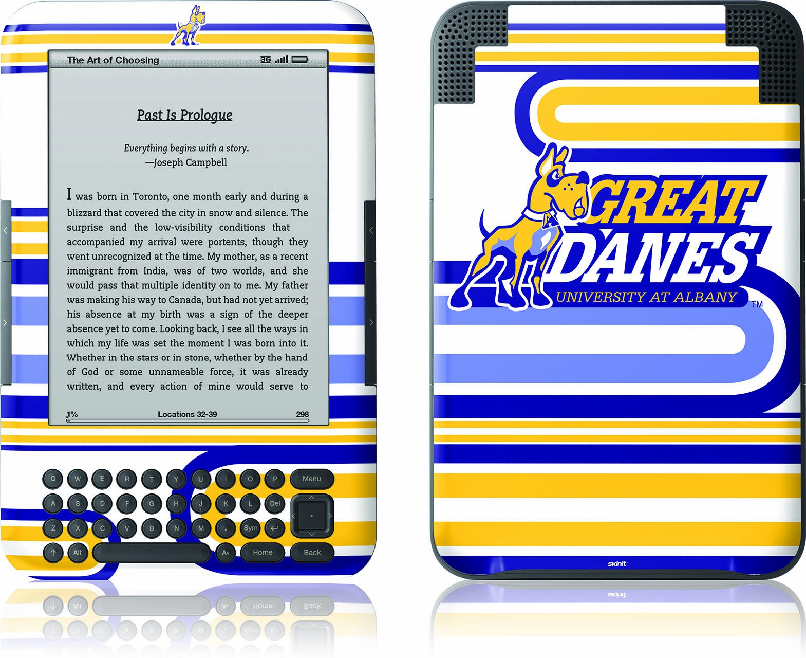 Skinit Custom Skin for Kindle Keyboard - University at Albany Design | Protective Cover for E-Readers | Perfect for School, Travel & Reading