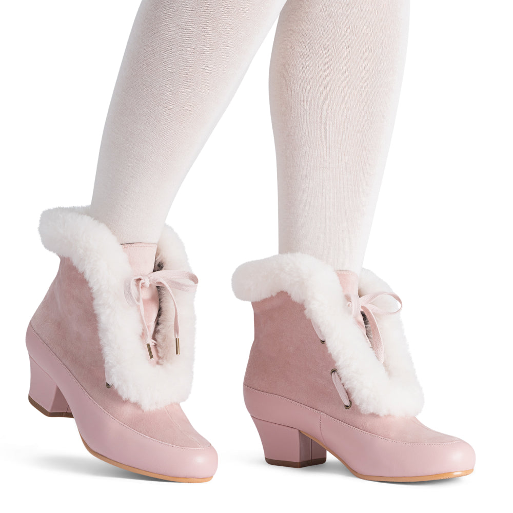 Alpen Retro Winter Booties for Women - Candy Pink & Ivory Snow Boots - Cozy & Stylish Cold Weather Shoes for Walking, Hiking & Outdoor Activities