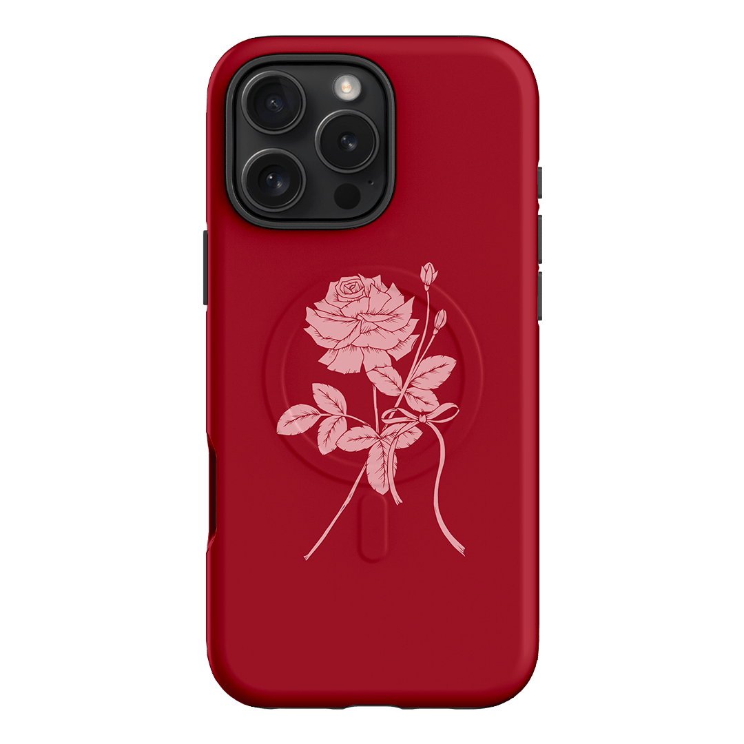 Elegant Rouge Rose Phone Case - Stylish & Protective Cover for iPhone & Samsung - Perfect for Everyday Use, Travel & Gifting