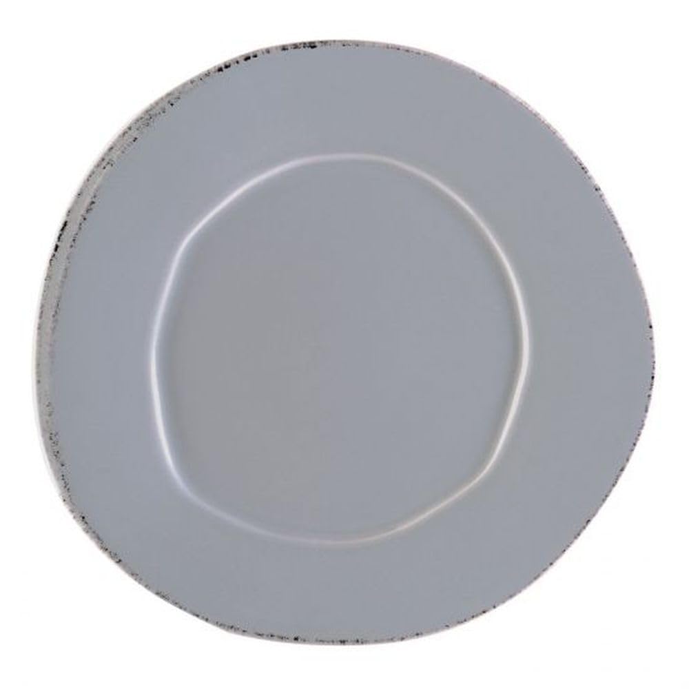 Vietri Lastra Gray 12 Inch Stoneware Dinner Plate - Handcrafted Ceramic Dinnerware for American Dining, Perfect for Everyday Meals & Special Occasions