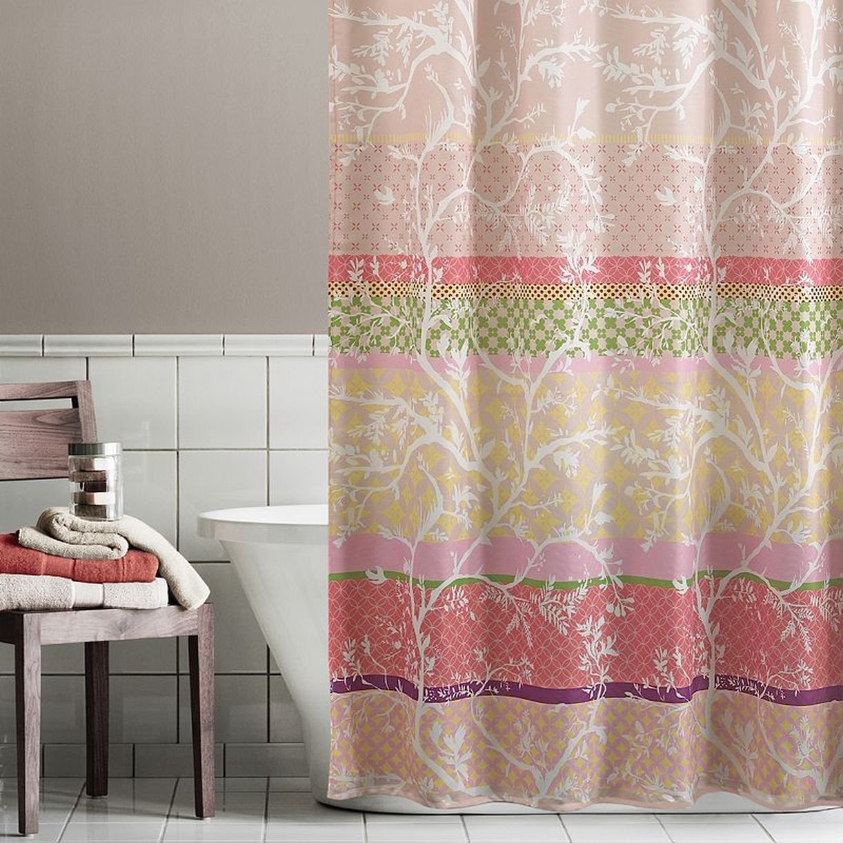 Forest Hills Shower Curtain with Botanical Print - Waterproof Bathroom Decor for Modern Homes, Perfect for Spa-Like Showers and Bathroom Makeovers