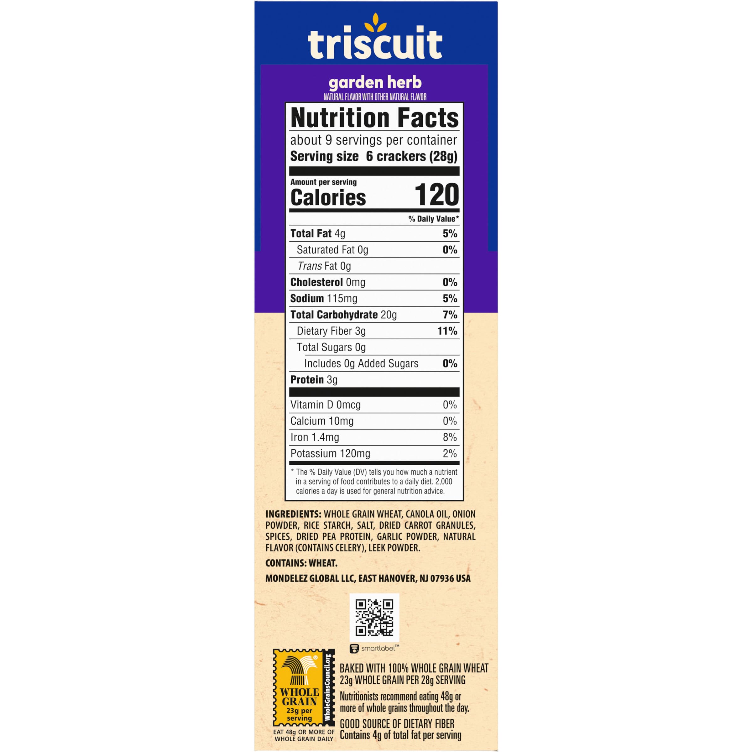 Triscuit Garden Herb Whole Grain Wheat Crackers - Healthy Lunch Snacks & On-the-Go Snacks (8.5 oz) | Perfect for Office, School & Picnic Baskets