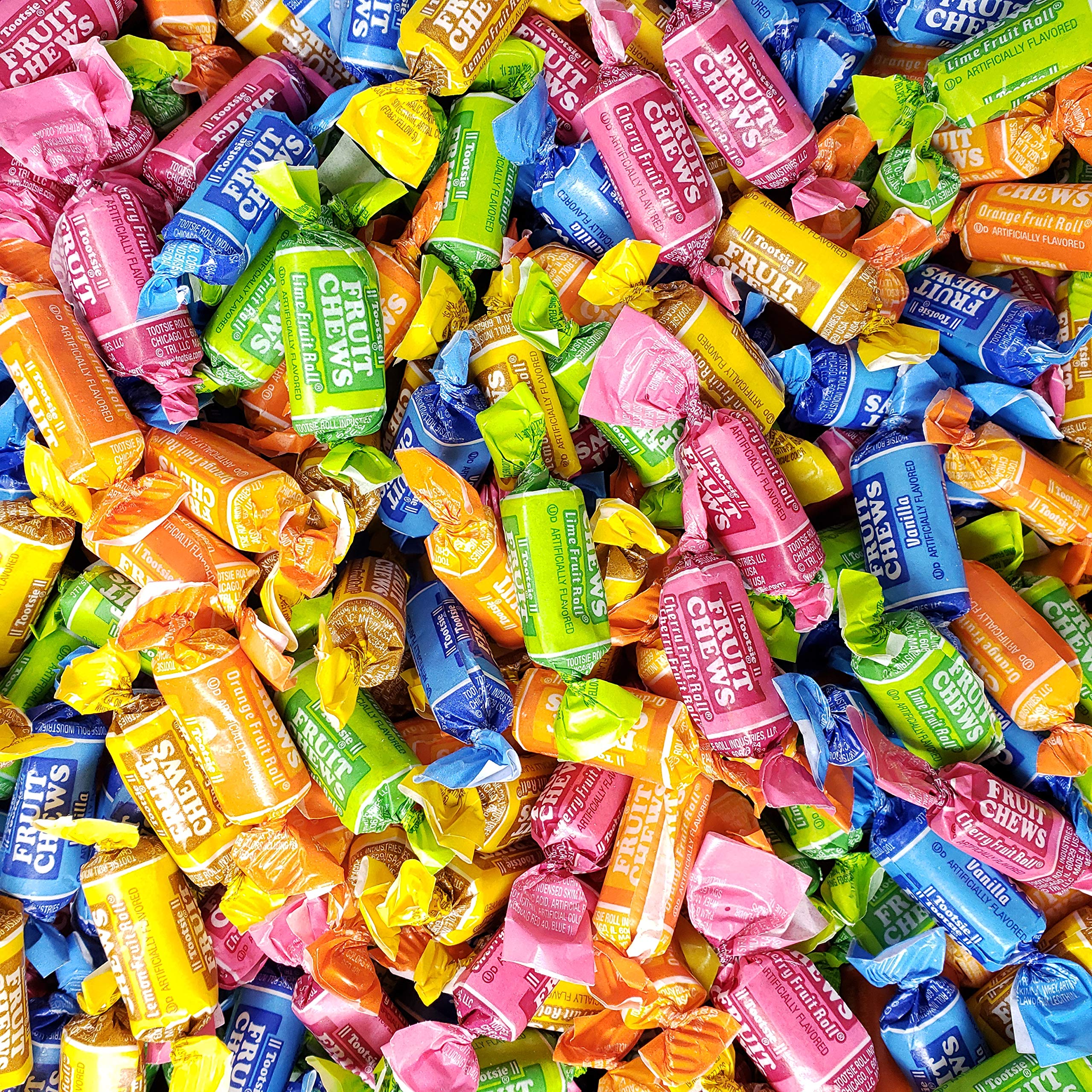 Tootsie Roll Assorted Fruit Chews Candy - 2 Lbs Bulk Pack - Perfect for Halloween, Parties, and Office Snacks