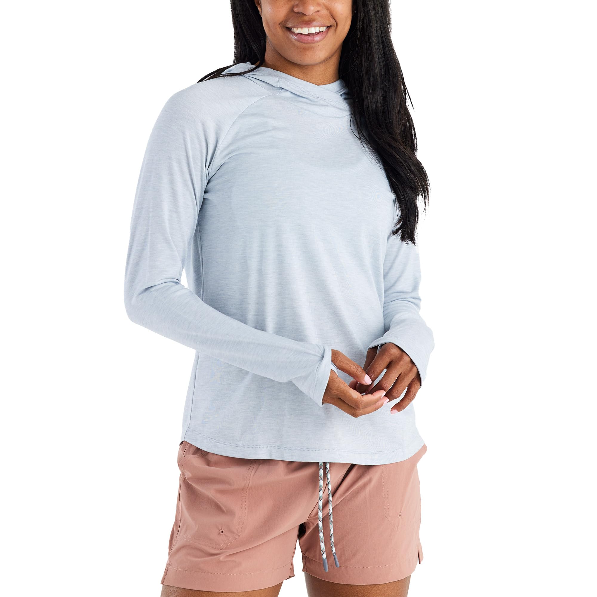 Free Fly Women's Elevate Hoodie - UPF 30+ Sun Protection, Moisture Wicking Long Sleeve Shirt for Hiking, Beach & Outdoor Activities | Lightweight Travel & Yoga Top for Women