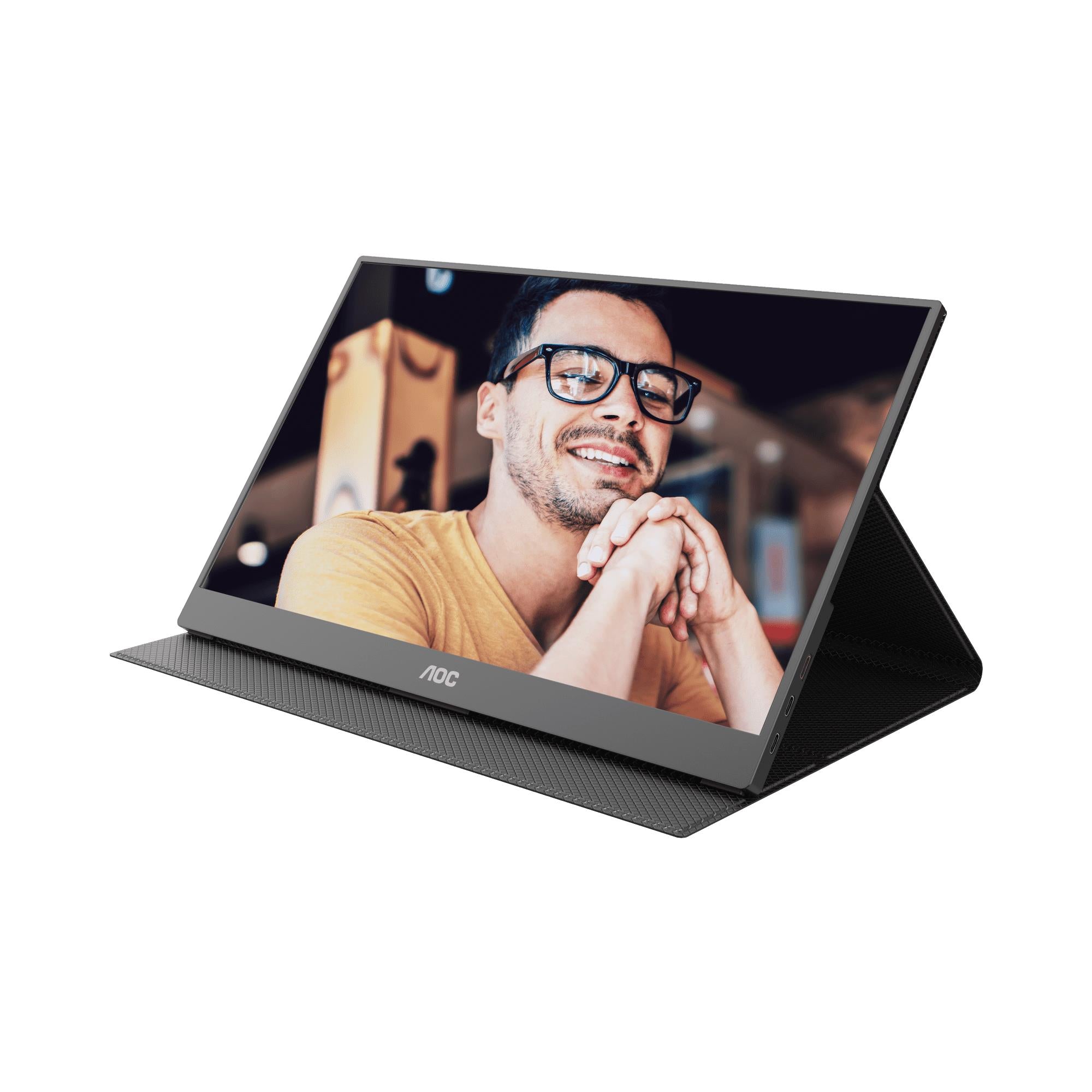 AOC 16T10 15.6 Inch FHD IPS Portable Monitor with USB-C & HDMI - Slim Second Screen for Laptop, Gaming, and Office Work