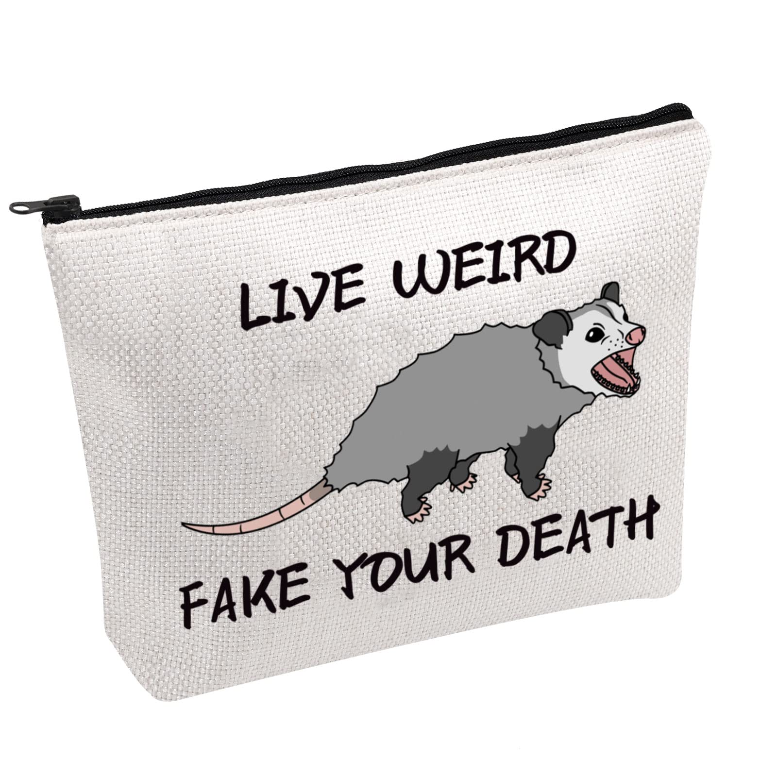 Funny Opossum Lover Gift - Unique Fake Your Death Makeup Bag for Opossum Moms - Perfect for Halloween, Cosplay & Animal Enthusiasts