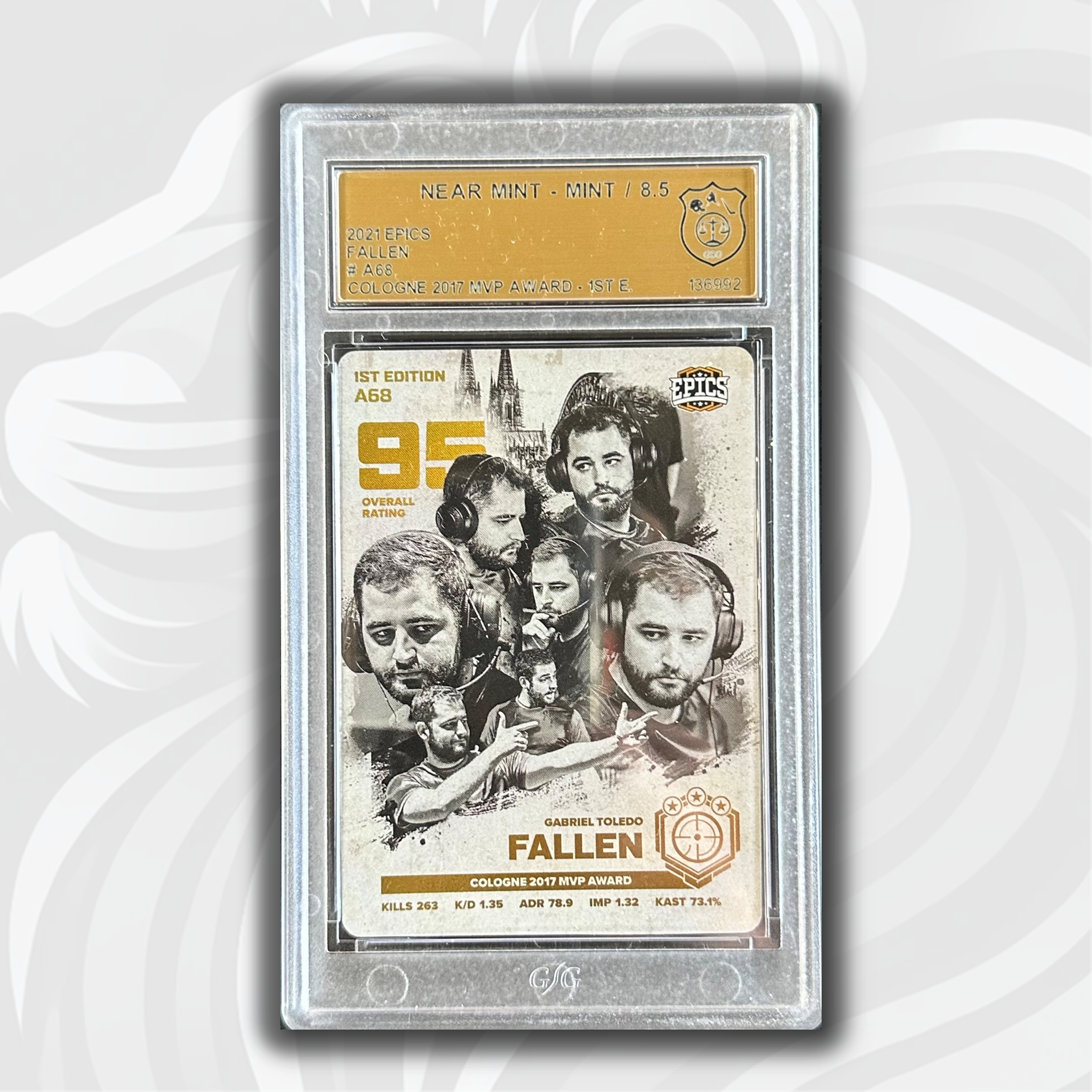 GSG 8.5 Fallen #A68 1st Edition 2021 Epics Cologne MVPs Trading Card - Rare Collectible for Card Game Enthusiasts & Sports Memorabilia Fans