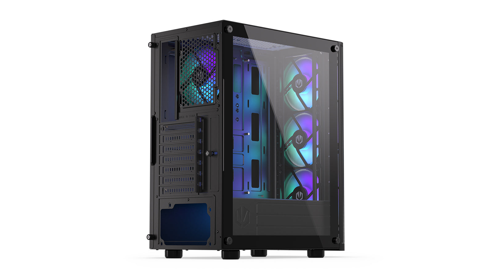 Endorfy Ventum 200 ARGB ATX Mid Tower PC Gaming Case - High Airflow Tempered Glass Design with RGB Lighting (EY2A014) - Perfect for Gaming Rigs & Custom PC Builds