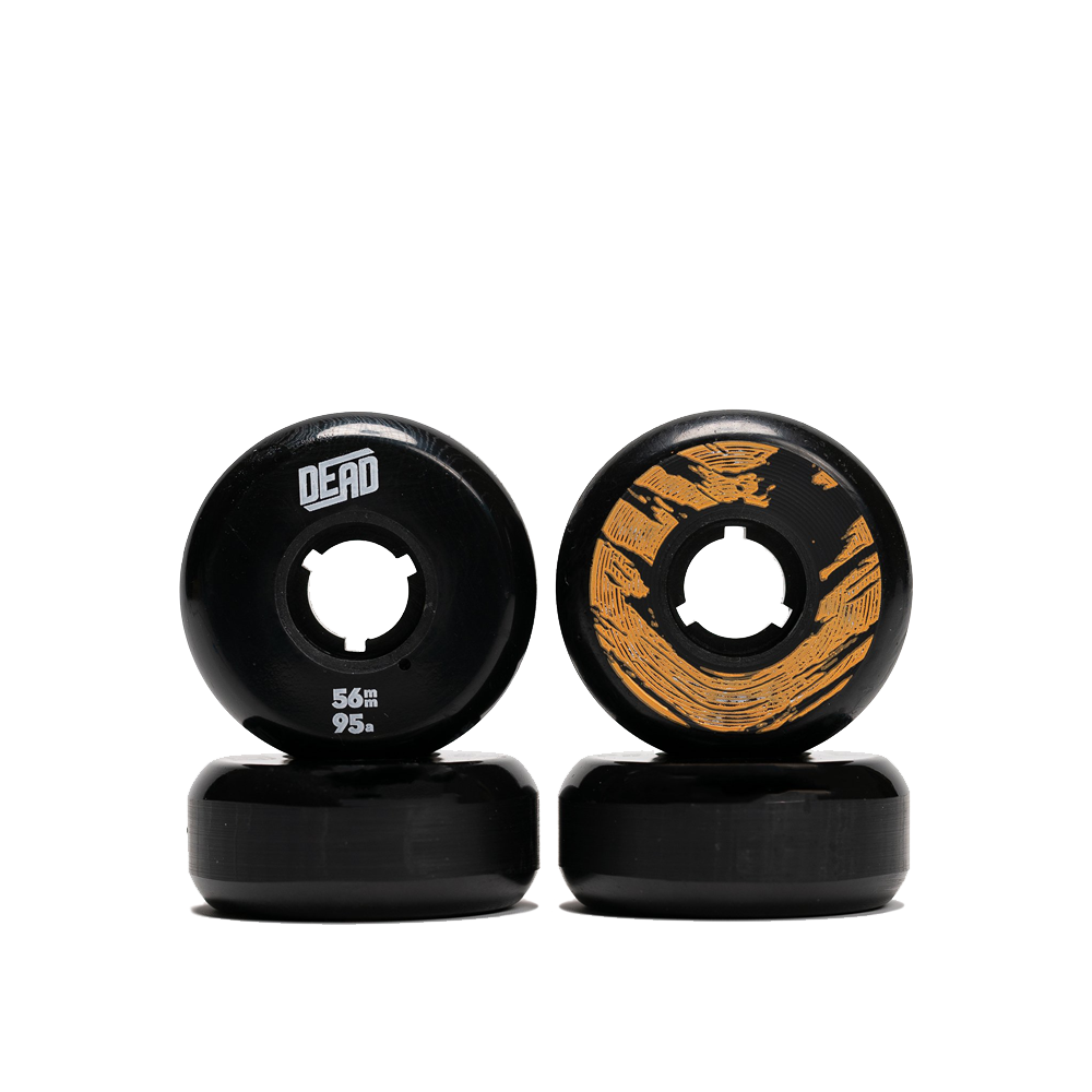 56mm 95a Skateboard Wheels - 4 Pack Black/Orange - High Performance for Street & Park Skating