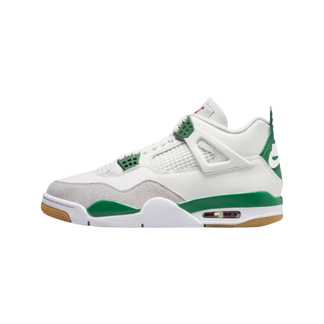 Air Jordan 4 Retro SB Sneakers in Sail, Pine Green, Neutral Grey & White - Perfect for Skateboarding, Streetwear Fashion & Sneaker Collectors
