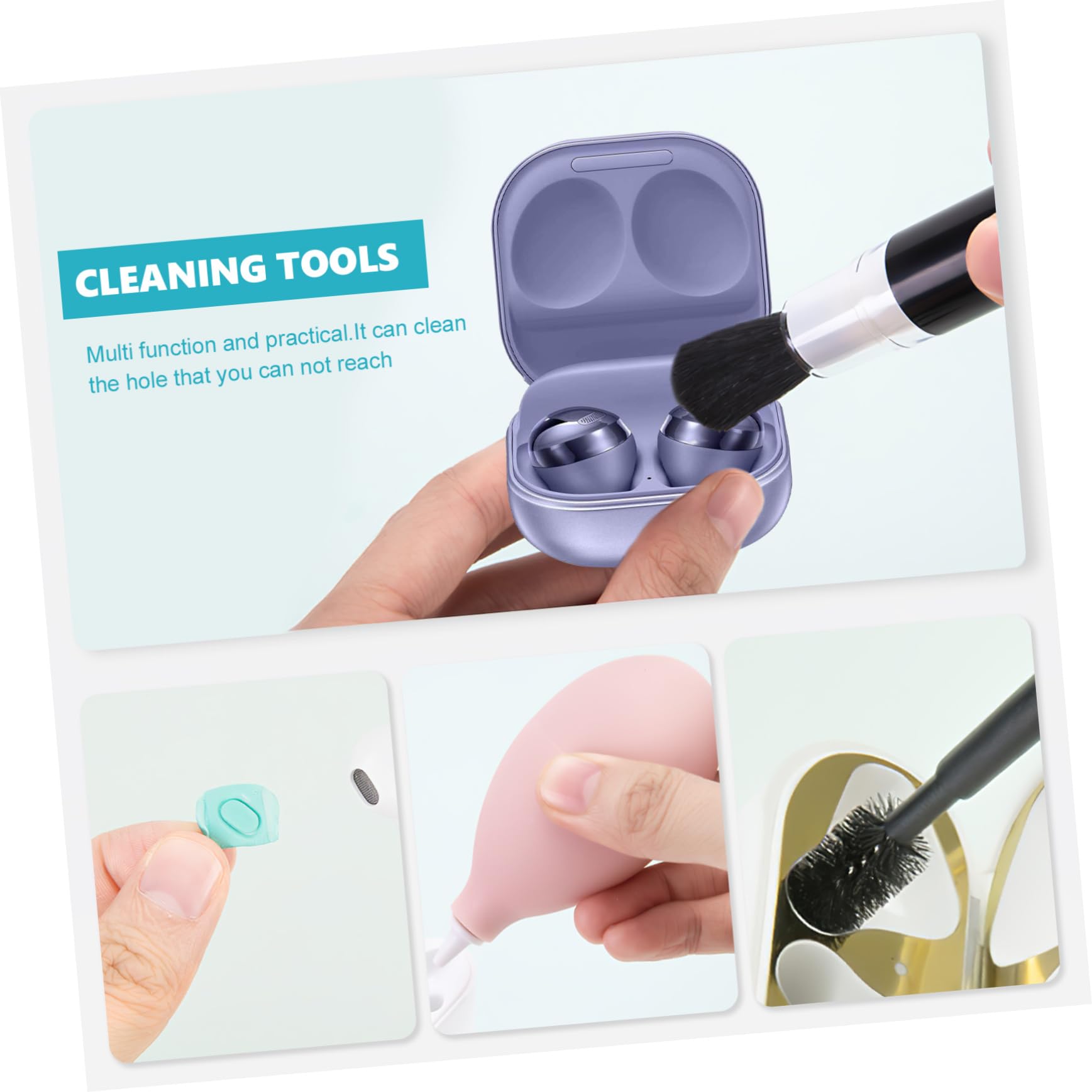 PartyKindom 8-Piece Headset Cleaning Kit - Professional Headphone & Earbud Cleaner with Hole Cleaning Tools | Perfect for iPhone, AirPods, Samsung Galaxy Buds & Wireless Headphones | Home & Office Use
