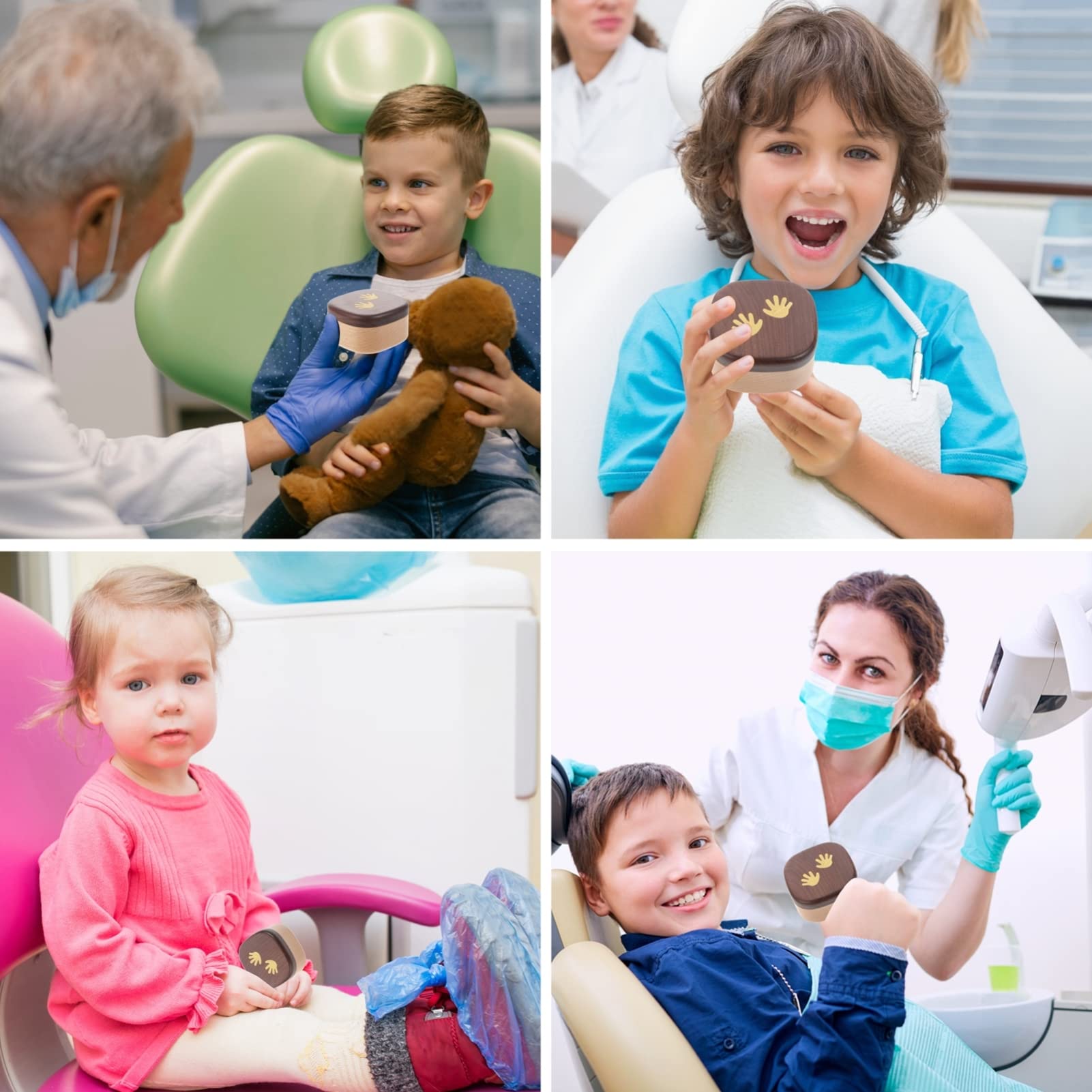 ifundom 2 Pack Deciduous Teeth Keepsake Box - Wooden Baby Tooth Storage Case for First Lost Teeth, Tooth Fairy Gifts & Childhood Memories Preservation (Perfect for Parents & Kids)