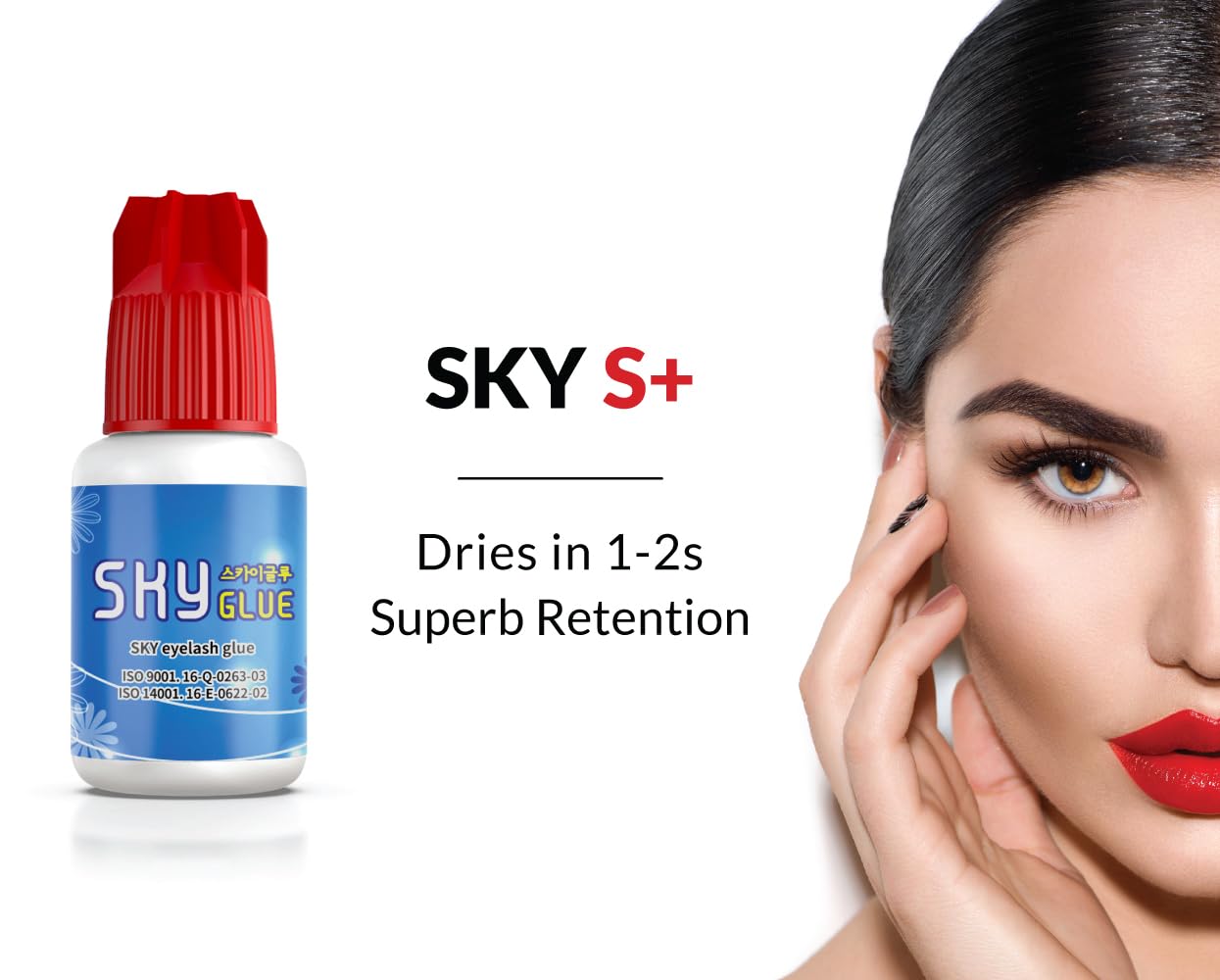 Professional Sky Glue for Eyelash Extensions - Super Strong Black Lash Adhesive (2 Pack, 5ml) | Fast Drying, Long Lasting 7+ Weeks | Semi-Permanent Individual Eyelash Extension Glue for Salon & Home Use | Perfect for Bridal, Special Occasions & Daily Wear