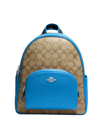 Coach Signature Canvas Court Backpack - Stylish & Durable Women's Backpack for Work, Travel & Everyday Use